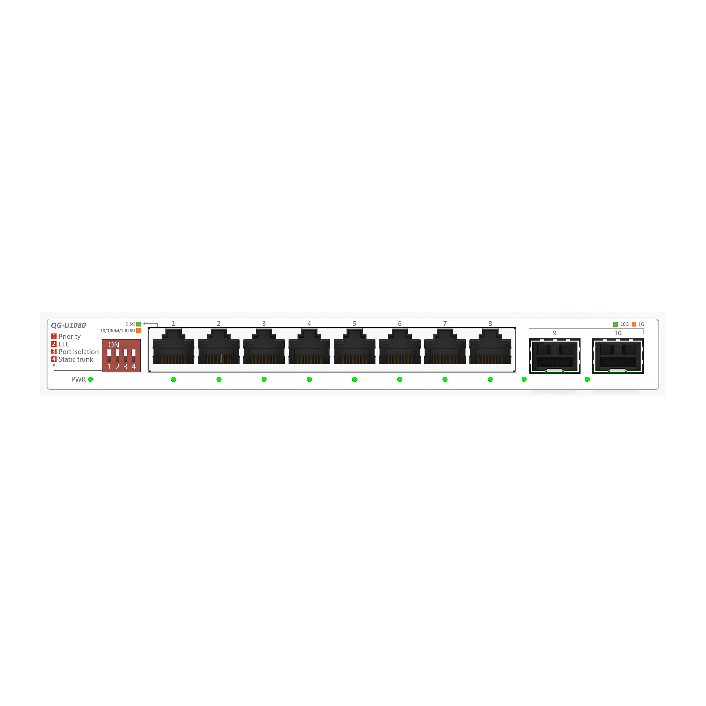 ASUS Switch QG-U1080 8-Port 2.5G + 2-Port 10G SFP+