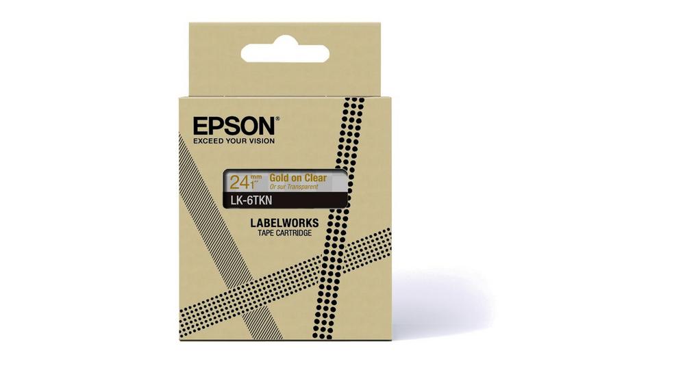 EPSON Schriftband LK LK-6TKN C53S672098, 24 mm, gold auf transparent, 1 St.