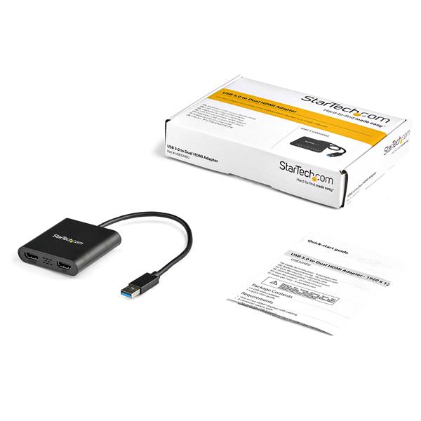 STARTECH.COM USB to Dual HDMI Adapter - 4K