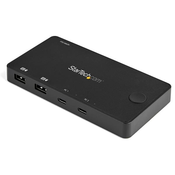 STARTECH.COM 2-Port USB-C KVM Switch - 4K 60Hz HDMI - Kompakter UHD Desktop KVM Switch mit USB-Typ-C-Kabeln - Busbetrieben