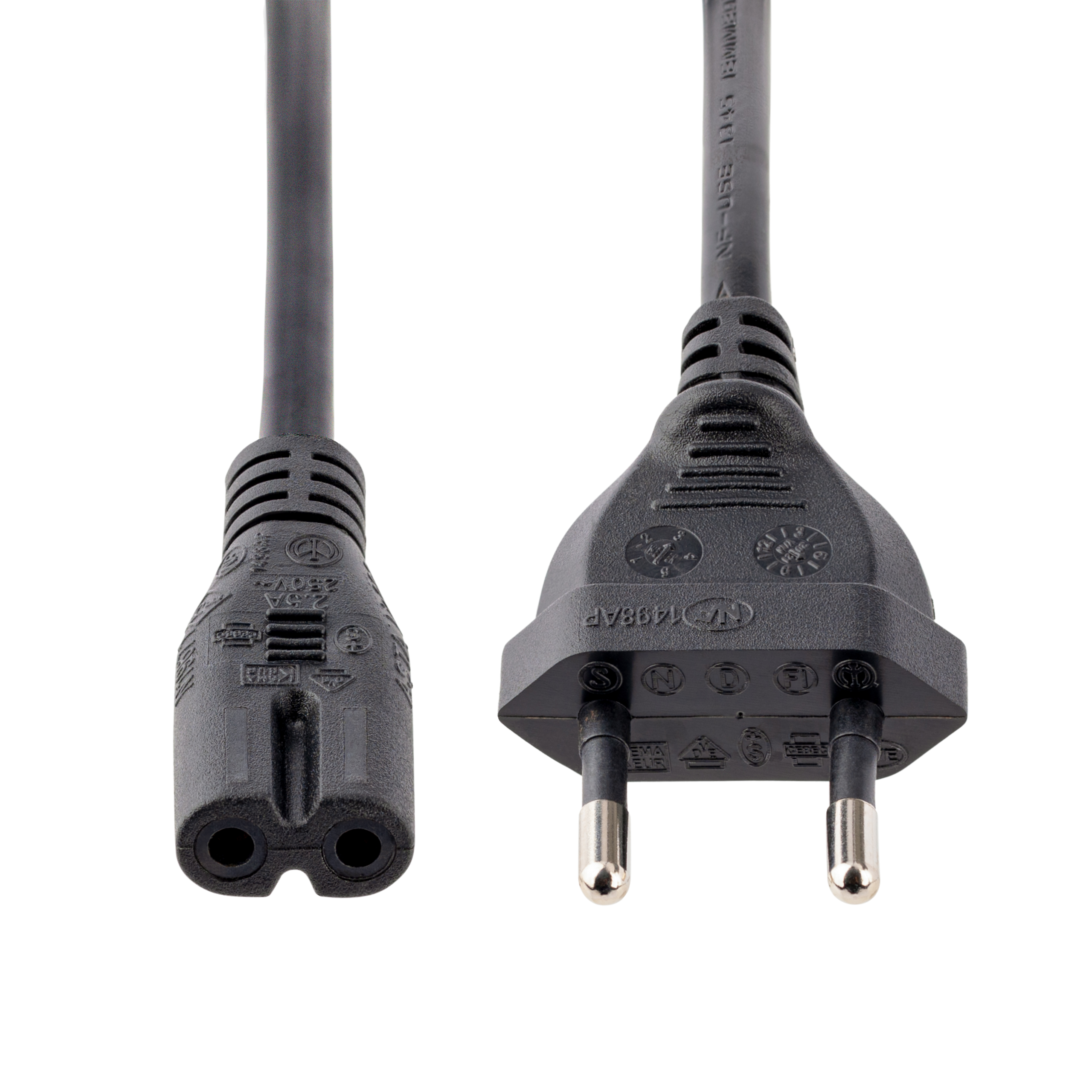 StarTech.com 1 m Laptop Ladekabel CEE7/16 zu C7 Schwarz