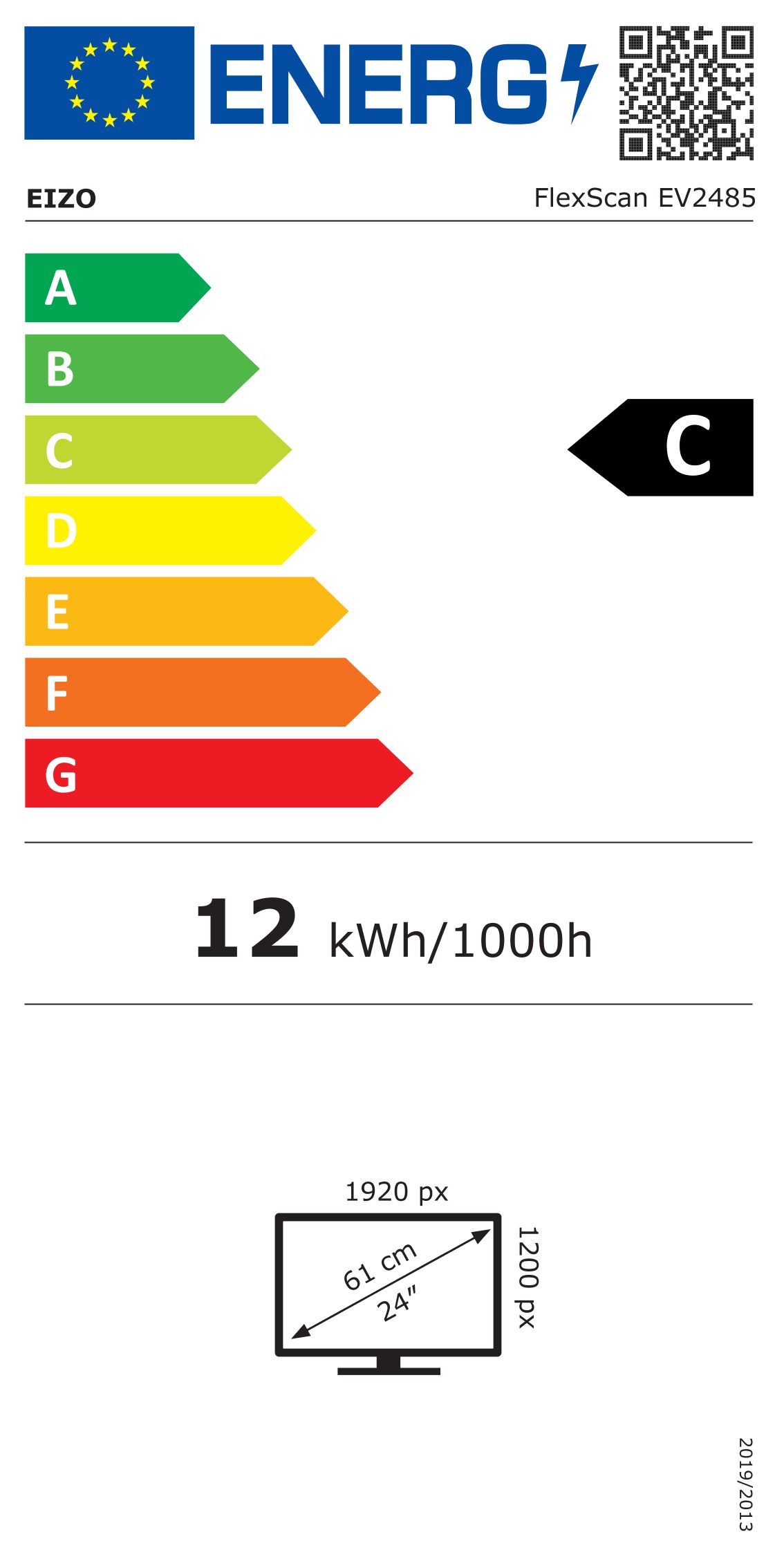 EV2485 24IN IPS WHITE 1920X1200 350 CD/SQM 16:10