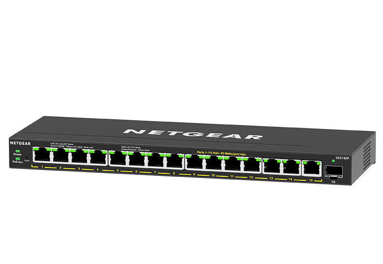 16-PORT POE+ GIGABIT SWITCH PLUS SWITCH POE+ 180W 1XSFP