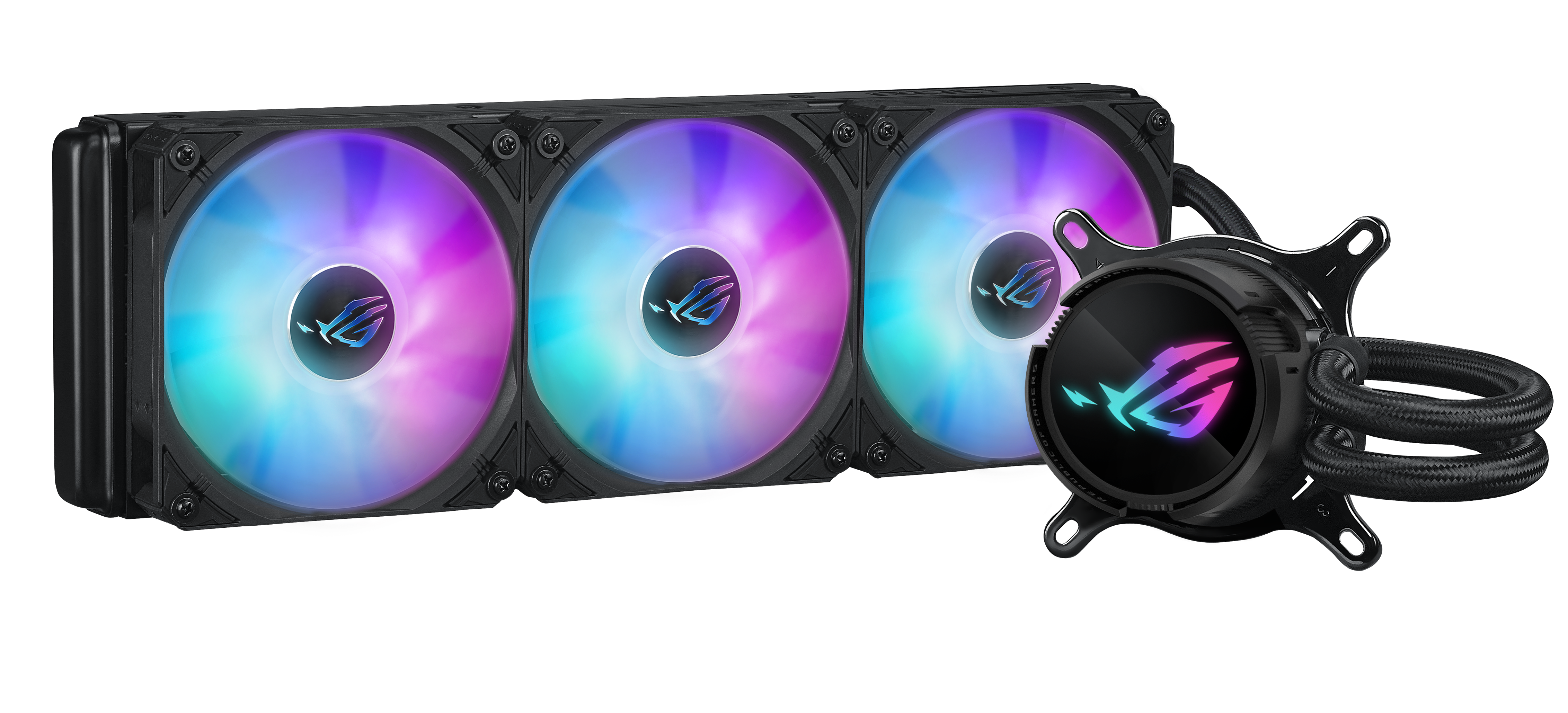ASUS ROG Strix LC III 360 ARGB all-in-one CPU liquid cooler with 360 rotatable water block Premium ROG ARGB fans