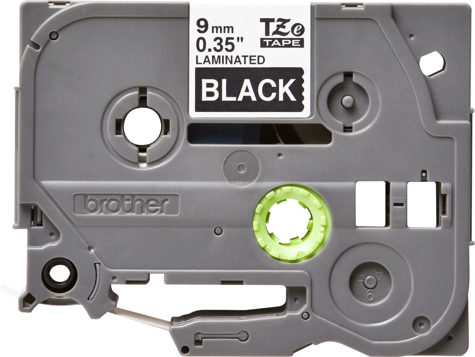 TZE-325 LAMINATED TAPE 9MM 8M WHITE ON BLACK