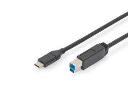 DIGITUS USB 3.0 Anschlusskabel Typ C -B St/St 1.8m, sw