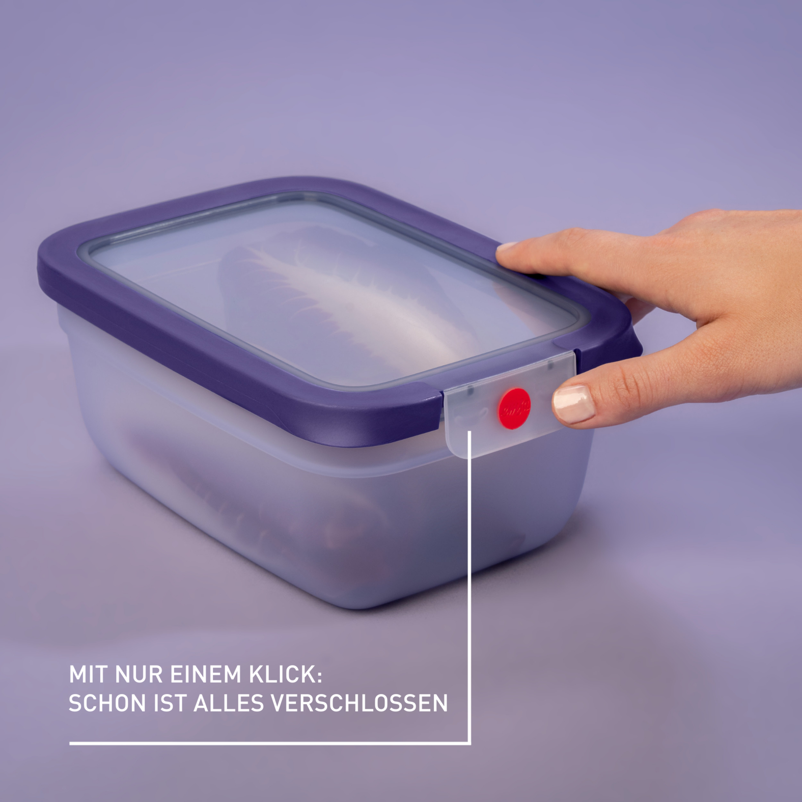 emsa Frischhaltedose ONECLICK 9,4 cm hoch violett 1,5 l, 1 St.