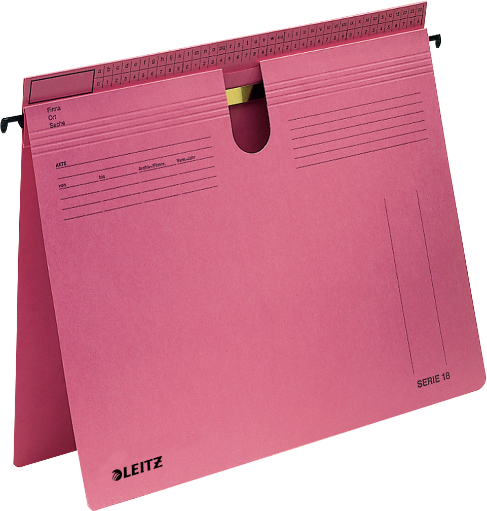 LEITZ Hängehefter SERIE 1814 Karton rot DIN A4 1x Amtsheftung / kaufmännische Heftung, 50 St.