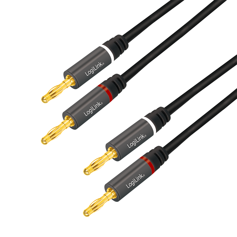 Logilink Lautsprecherkabel, 2x2.50 mm2 + Bananenstecker 3m