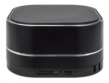 MANHATTAN Sound Science Metallic LED Bluetooth-Lautsprecher Bluetooth 5.0 Mikrofon Bedienelemente FM-Radio MicroSD-Slot schwarz