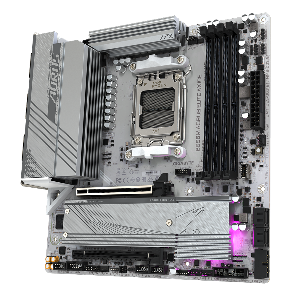 GIGABYTE B650M A ELITE AX ICE AM5 4xDDR5 2xM.2 4xSATA