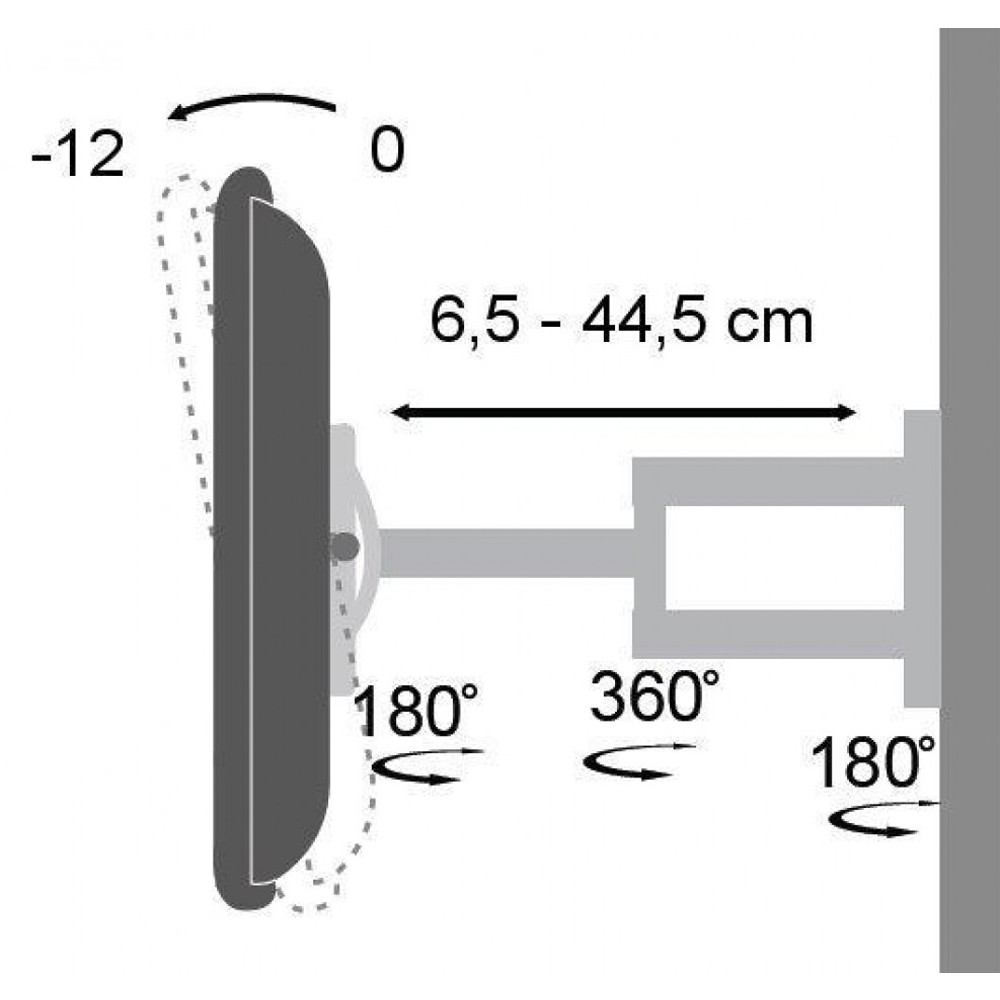 Techly Wandhalterung LCD 19-37 neig/drehbar 3 Gelenke schw
