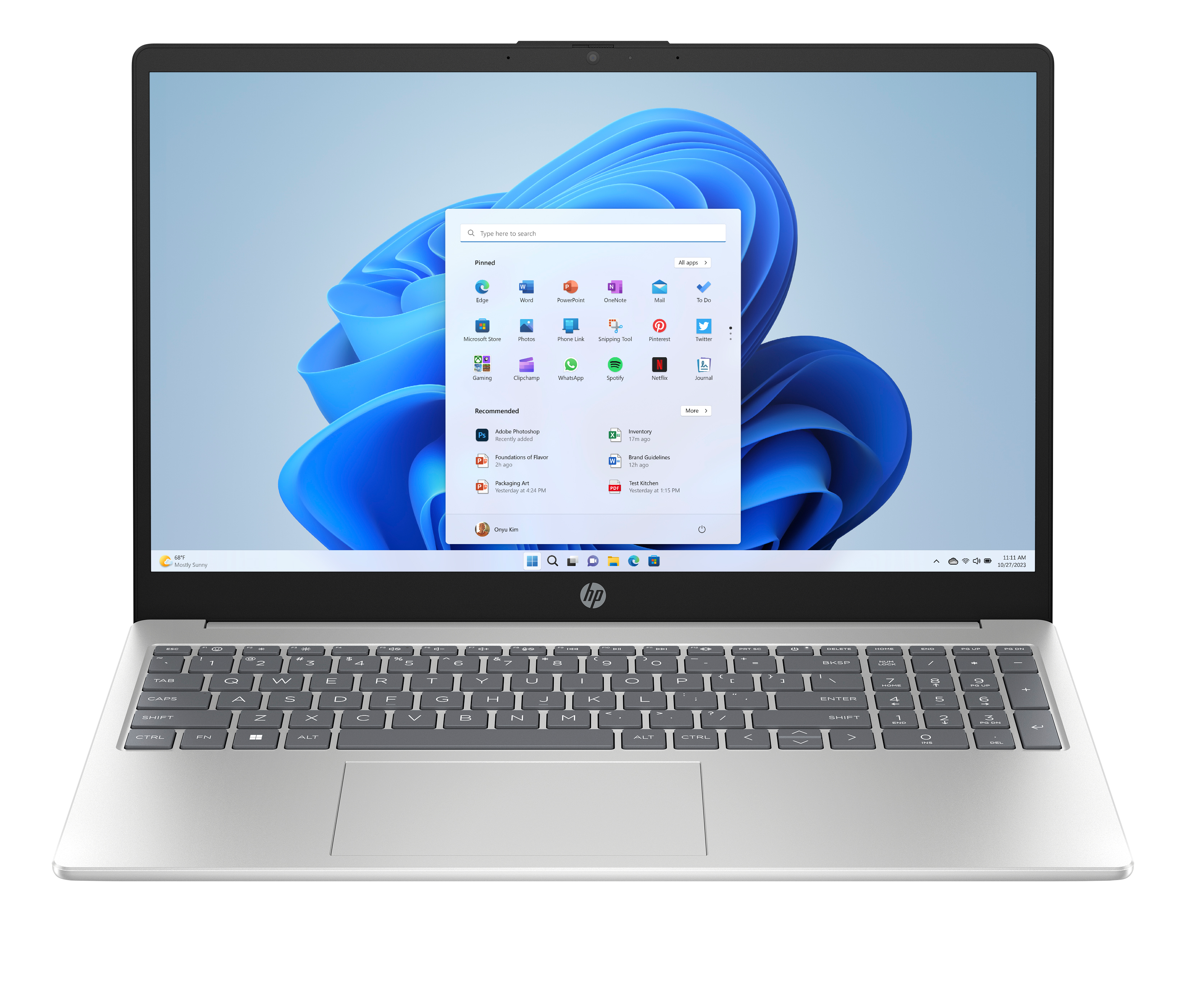 HP 15-fd0519ng Laptop 39,6 cm (15,6 Zoll), 4 GB RAM, 128 GB UFS, Intel® N150