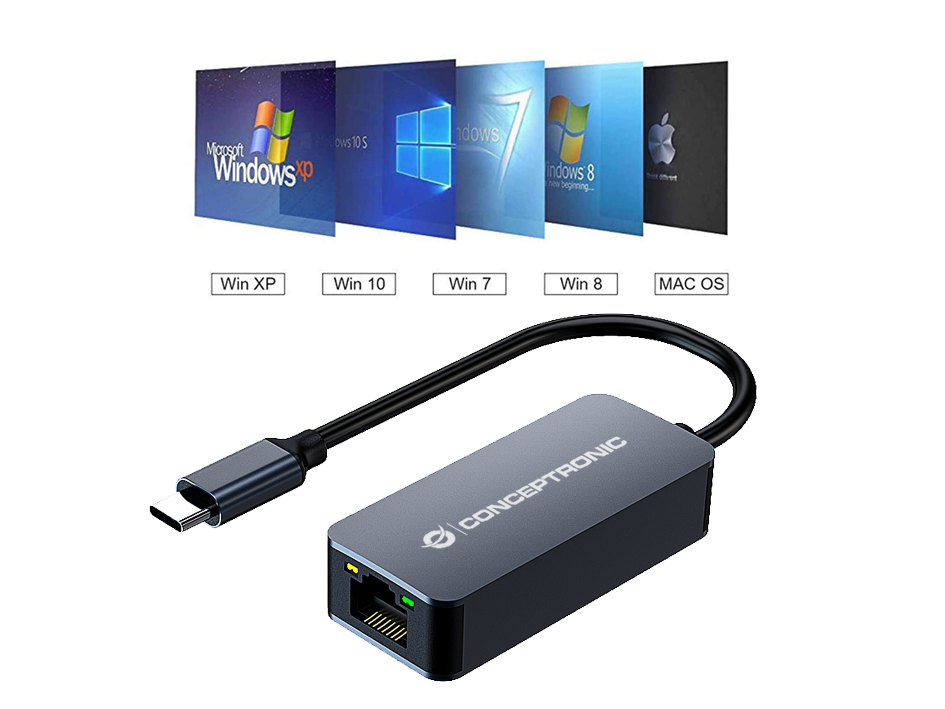 CONCEPTRONIC Adapter USB-C3.2->2.5GbE WoL 5Gbs 0.14m sw