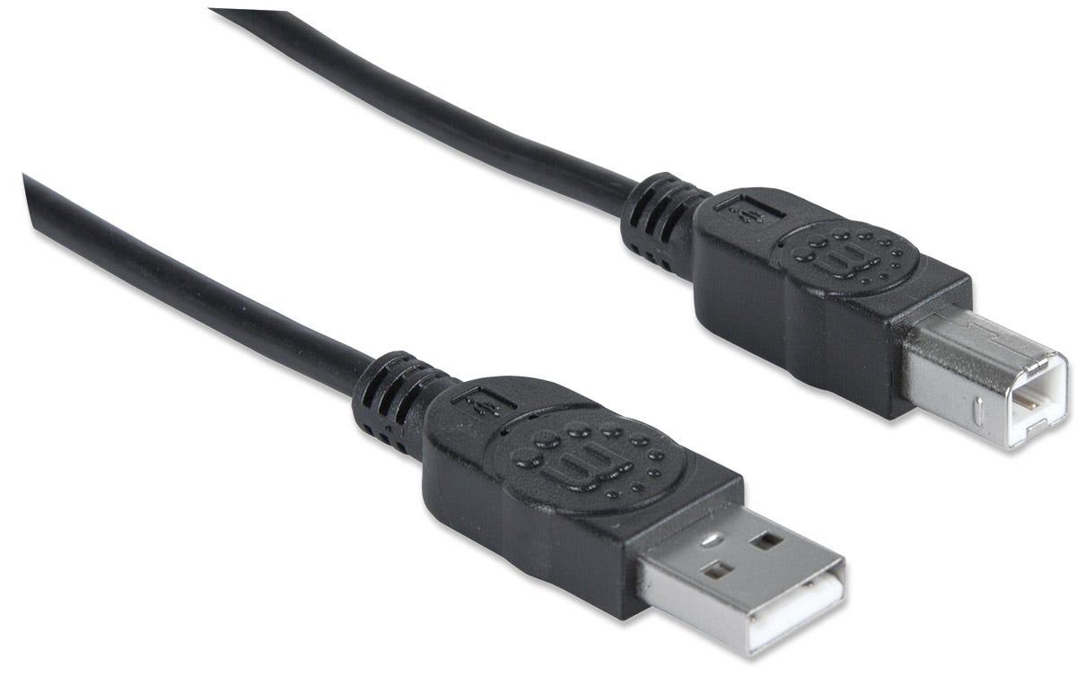 MANHATTAN USB Kabel A -> B St/St 3.00m schwarz