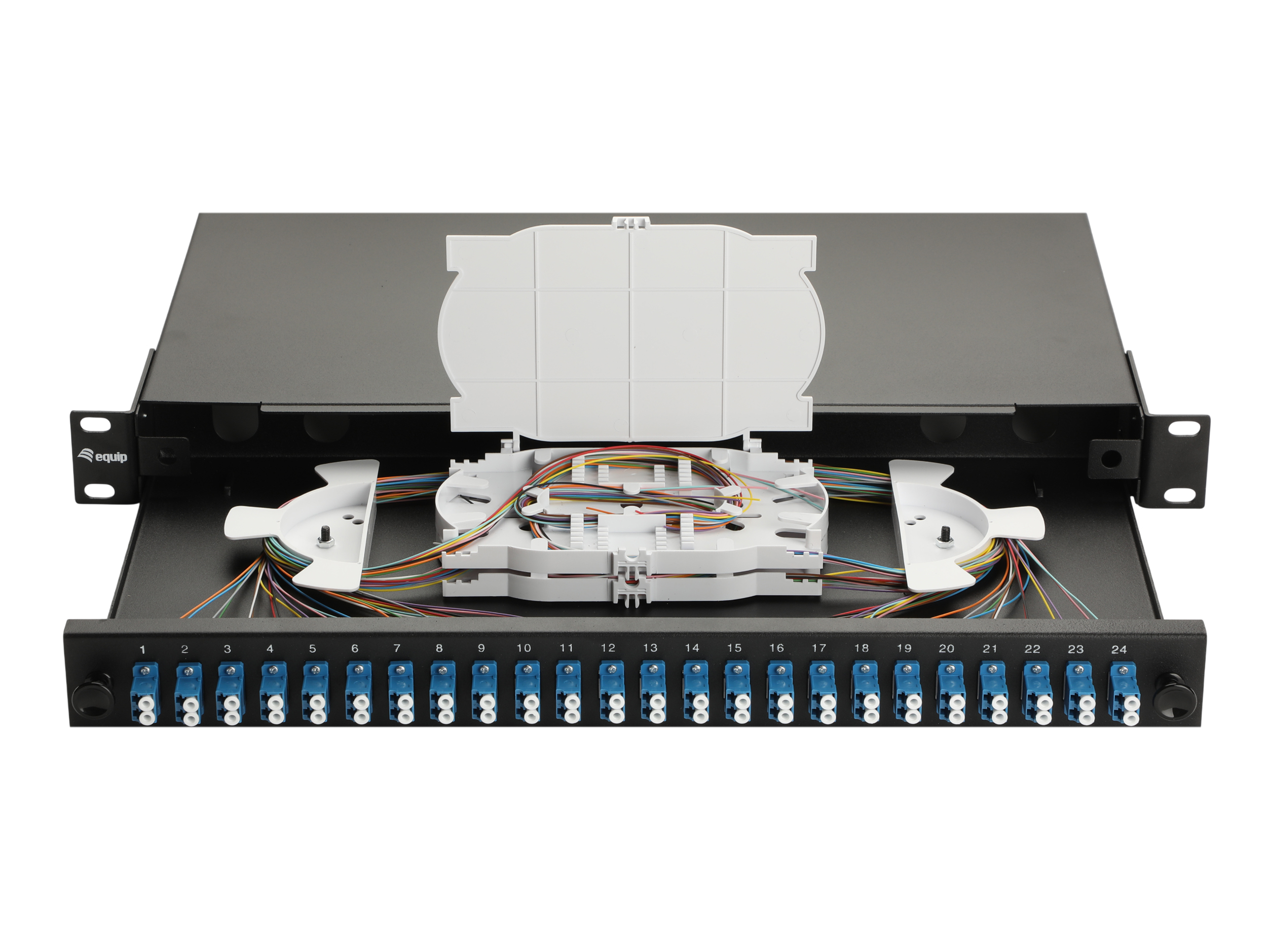 Equip LWL-Spleißkasten 24-Port LC-Duplex OS2 1U komplett sw