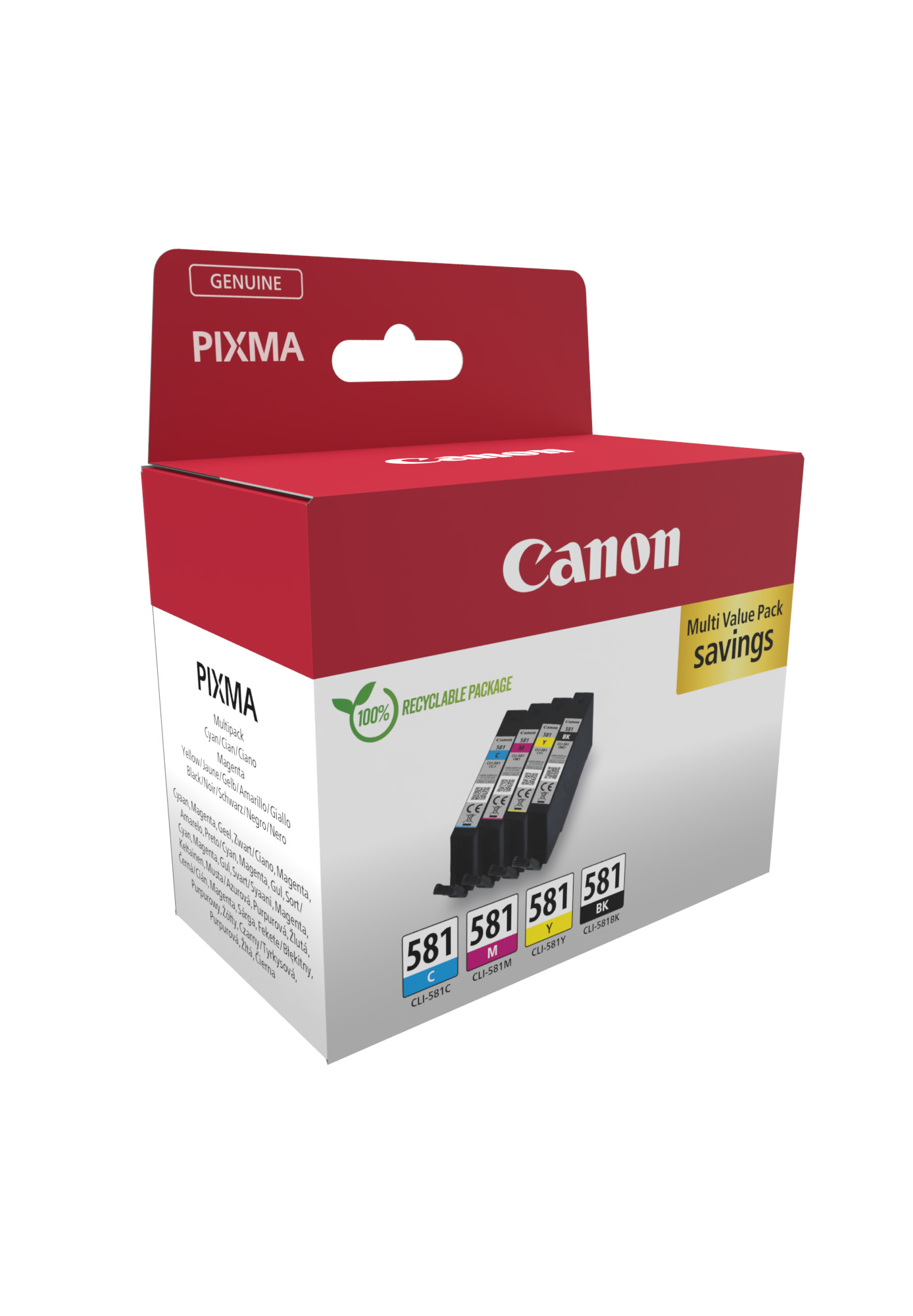 Canon CLI-581 BK/C/M/Y schwarz, cyan, magenta, gelb Druckerpatronen, 4er-Set