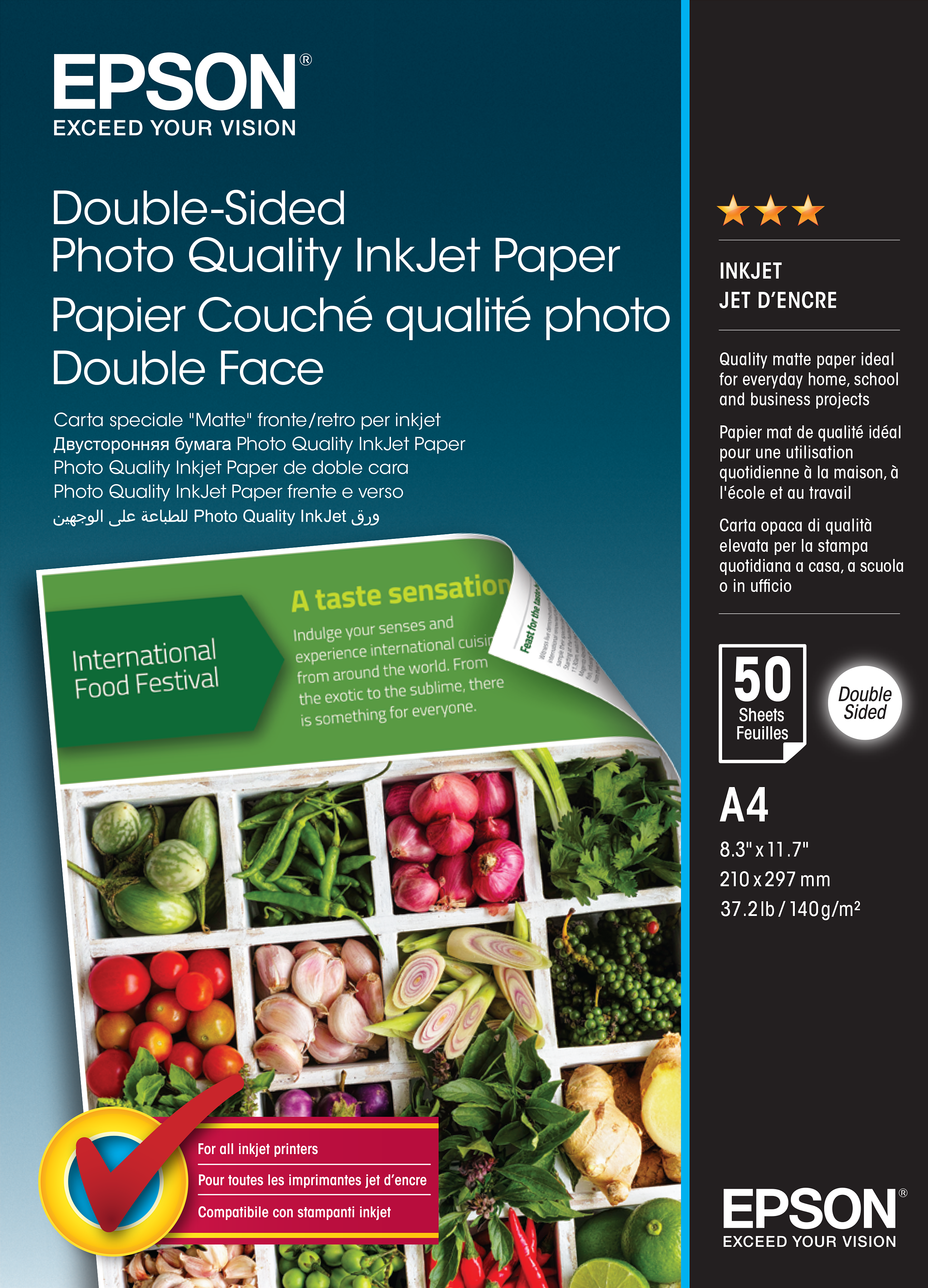 EPSON Fotopapier C13S400059 DIN A4 matt 140 g/qm 50 Blatt