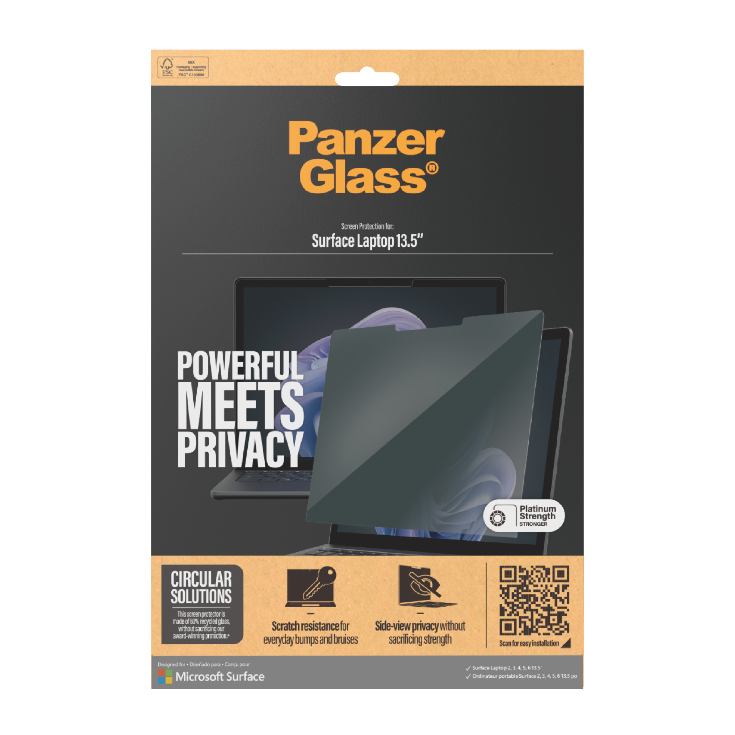 PANZERGLASS PRIVACY FILTERS MICROSOFT SURFACE LAPTOP 13.5 IN