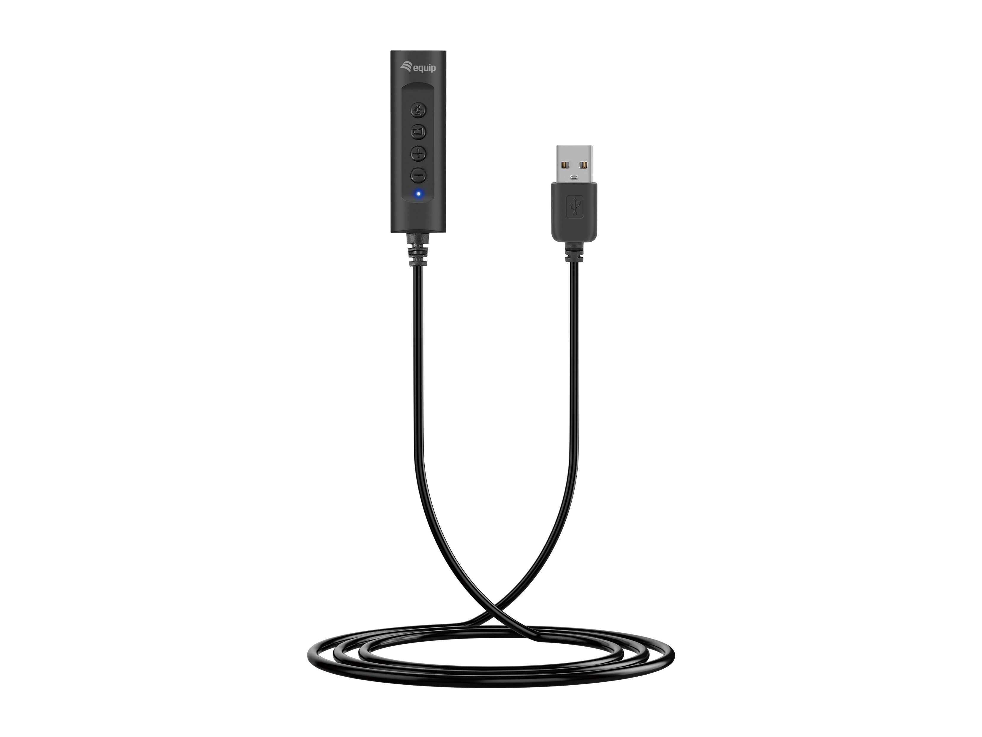 Equip Adapter USB-A-> 4-Pin 3.5mm St/Bu DAC +Button schwarz