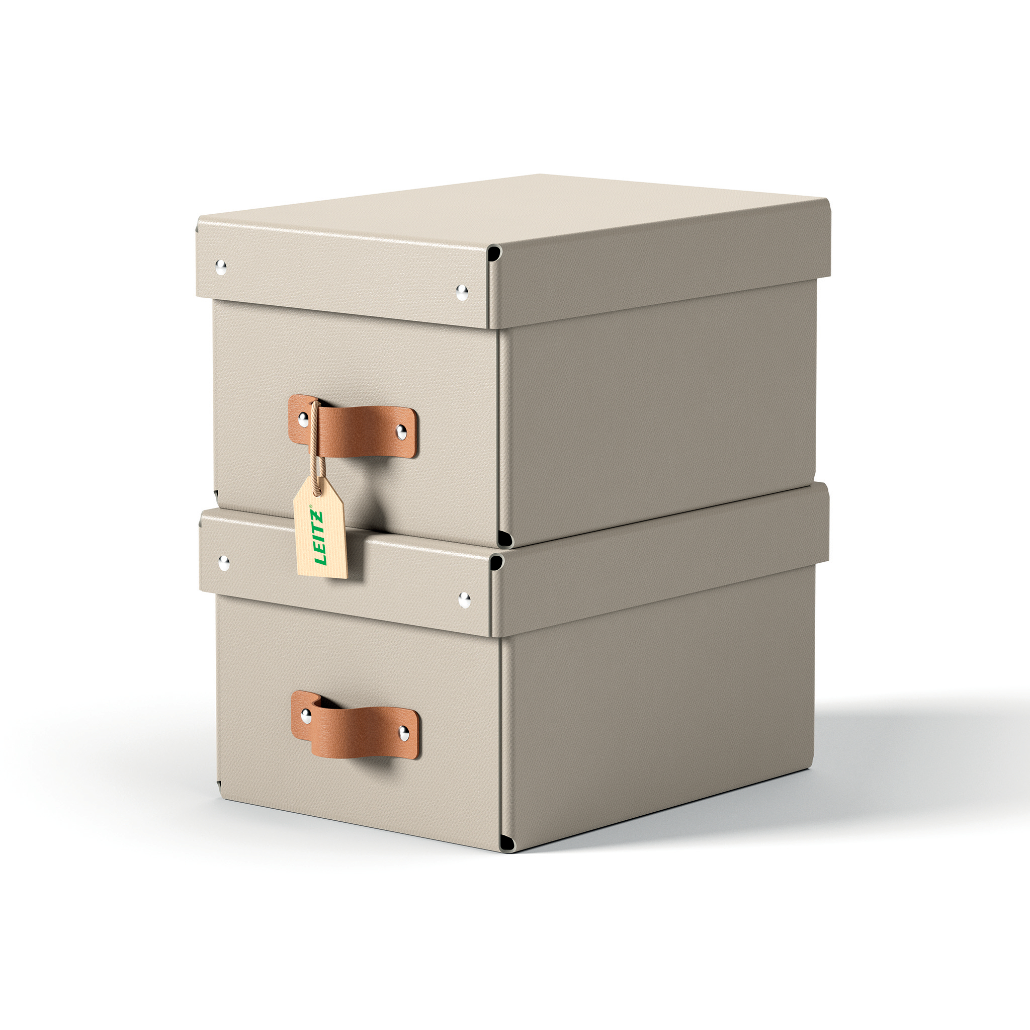 LEITZ Puro Aufbewahrungsboxen 7,0 l beige 20,0 x 28,0 x 15,0 cm, 2 St.
