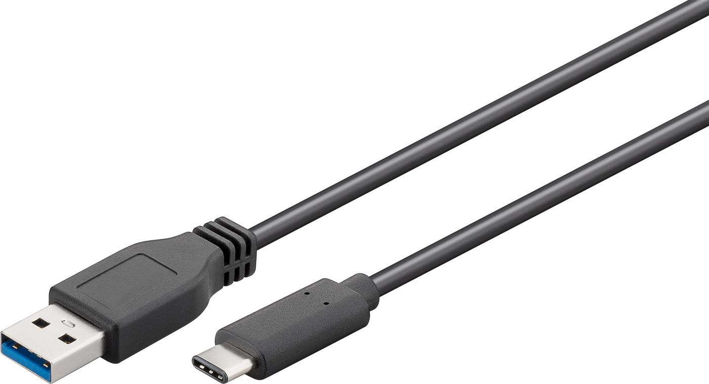 goobay USB C/USB 3.0 A Kabel 1,0 m schwarz, 1 St.