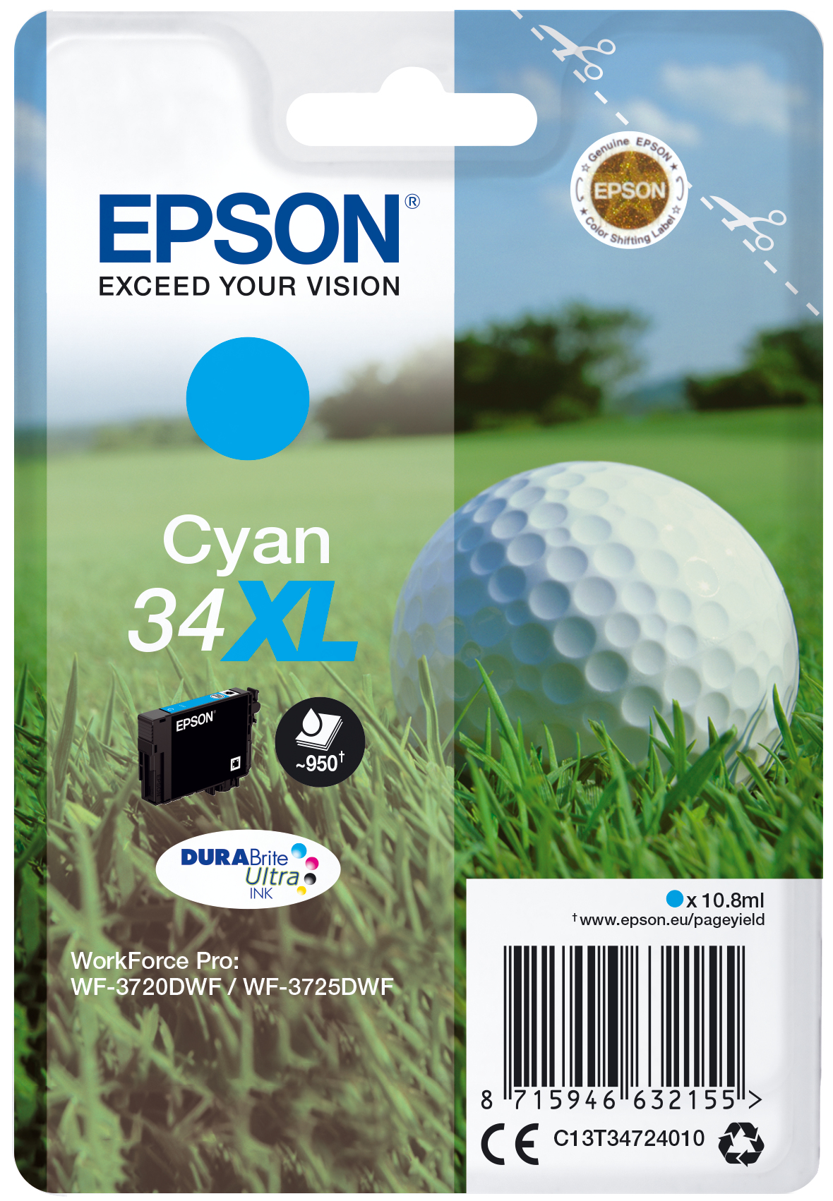 EPSON 34XL /T3472XL (Golfball) cyan Druckerpatrone
