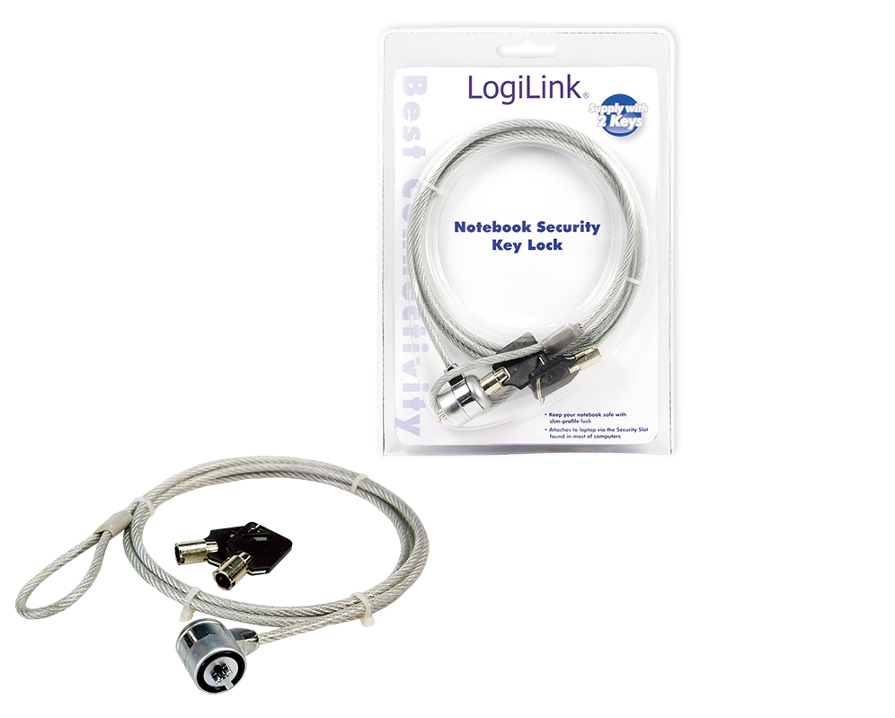LogiLink Notebookschloss Diebstahlsicherung silber 1.5 m
