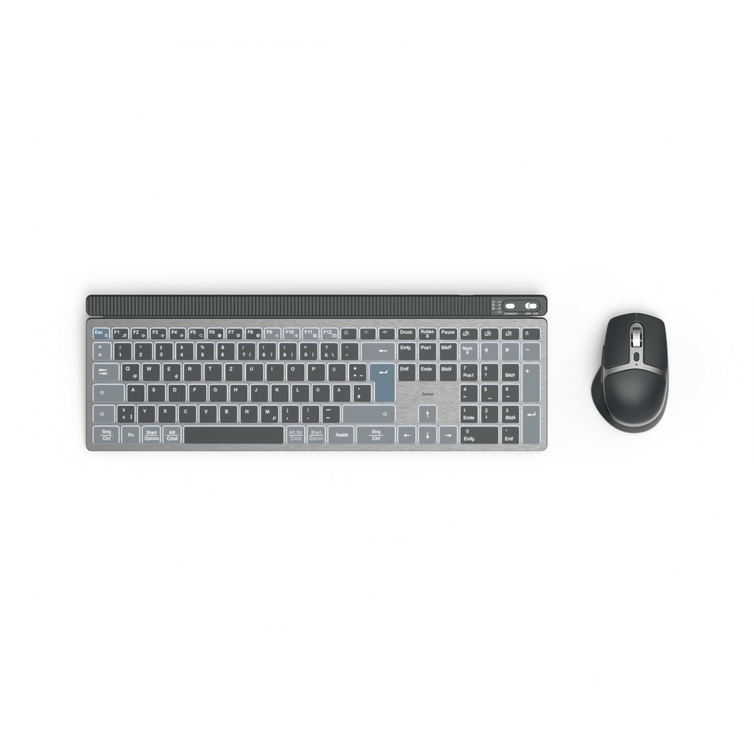 hama WK-750 Tastatur-Maus-Set kabellos grau