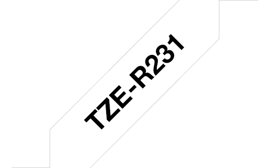 TZ-ER231 LAMINATED TAPE 12MM WHITE BALCK