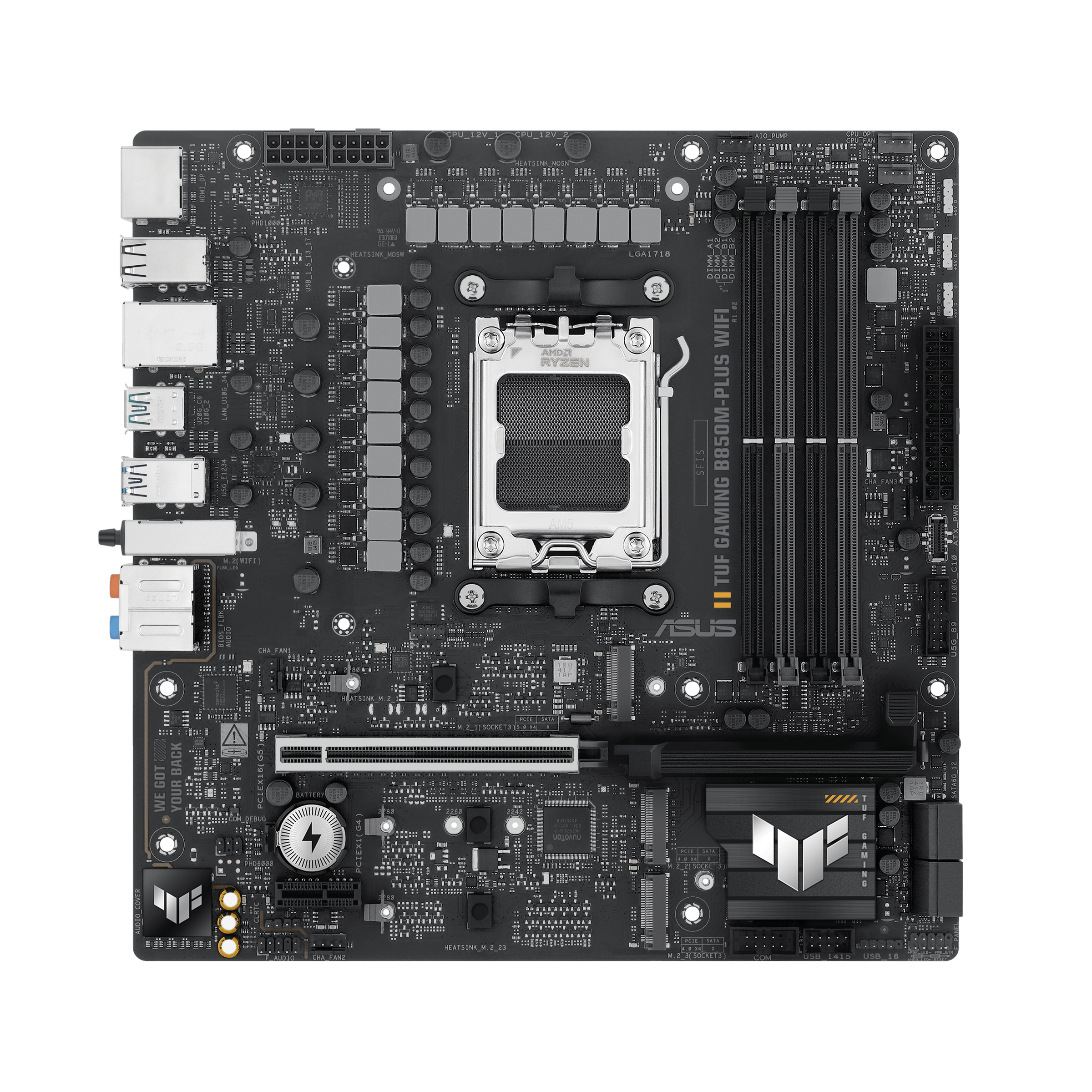 ASUS TUF GAMING B850M-PLUS WIFI AM5 DDR5 micro ATX MB 1xHDMI 1xDP 3xM.2 4xSATA