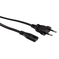 VALUE Netzkabel Euro-Flachstecker auf C7 2polig schwarz 5m