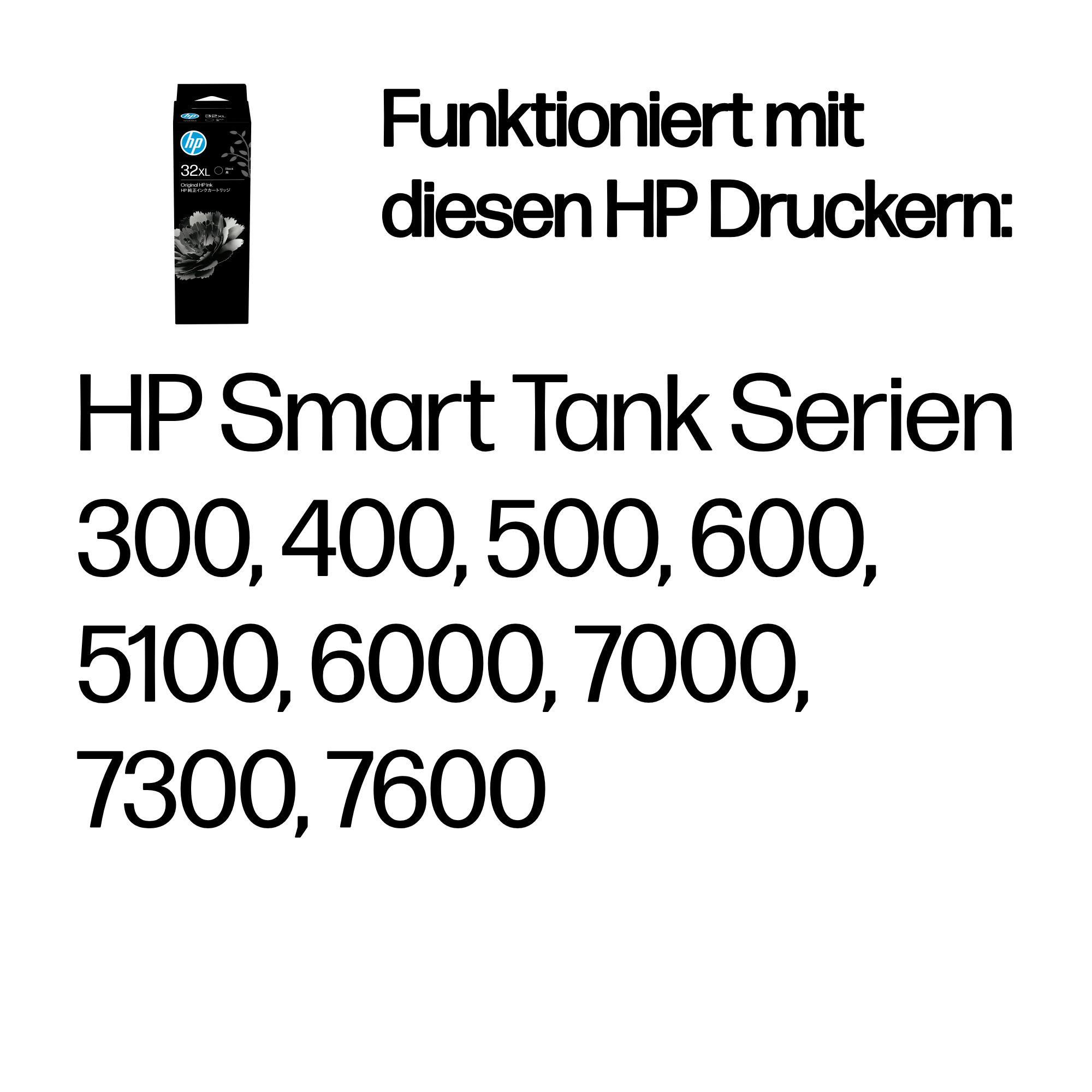 HP 32XL Schwarz Nachfülltinte 135ml