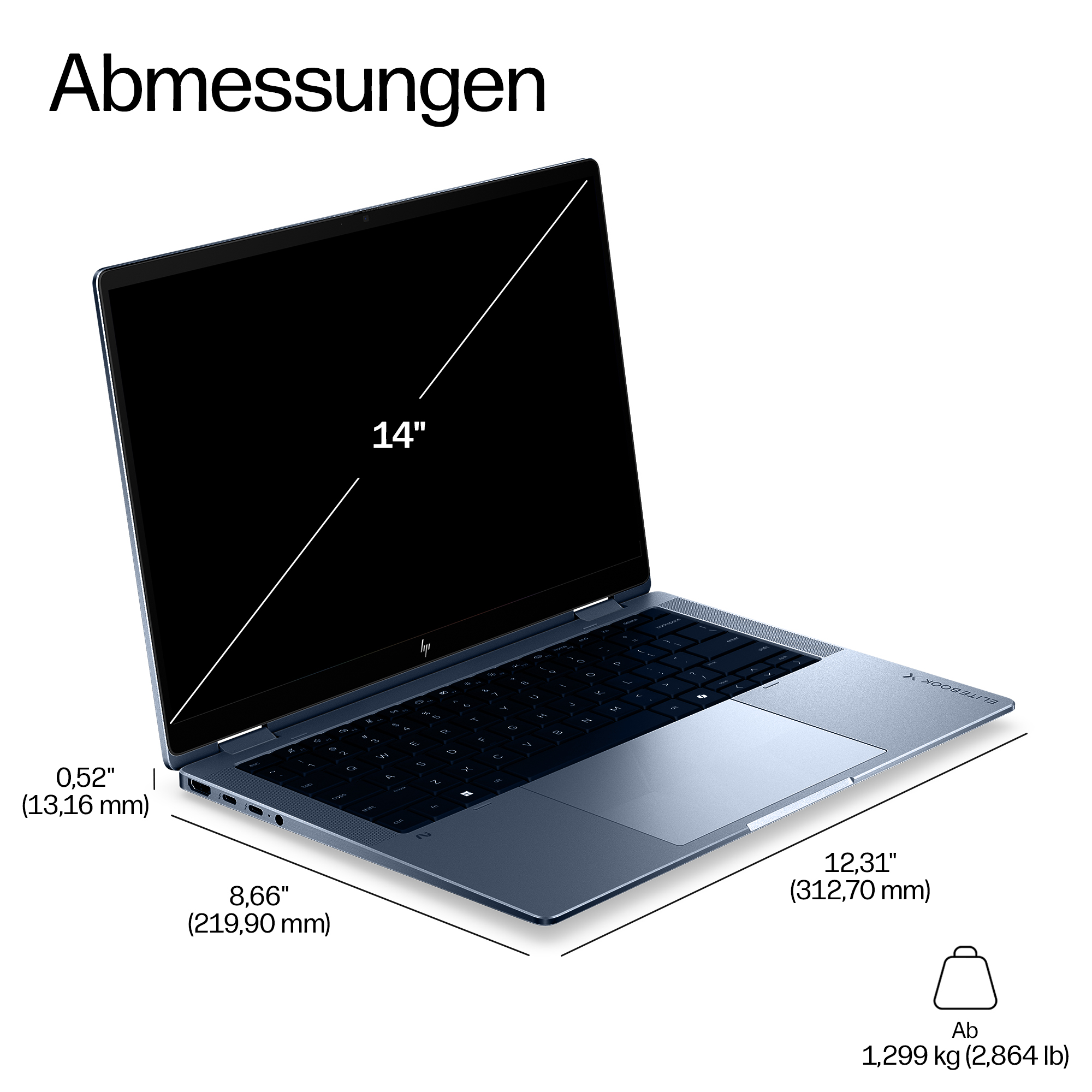 HP EliteBook X Flip G2i Intel Core Ultra 7 356H 35,56cm 14Zoll WUXGA 32GB 1TB/SSD LTE 5G W11P 3J Gar (DE)