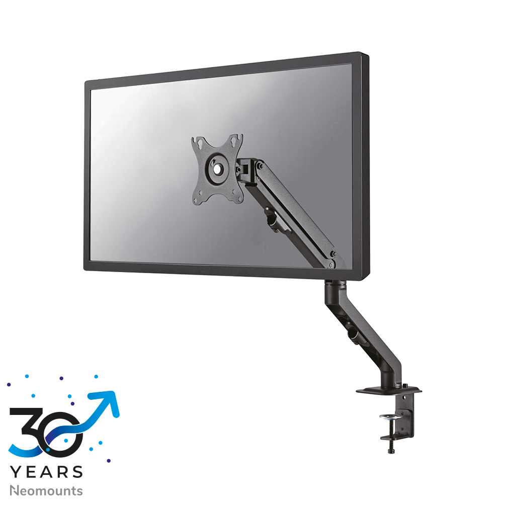 NEOMOUNTS DeskStand Arm Tischlagerung bis 58,6cm 27Zoll 2-7kg Durchführung/Klemme Gasfeder Volle Bewegung Pivot VESA100x