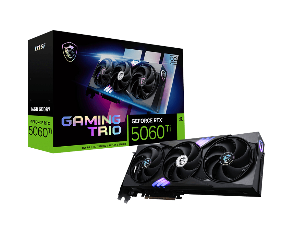 RTX 5060 Ti 16GB MSI Gaming Trio OC GDDR7 3 Fan