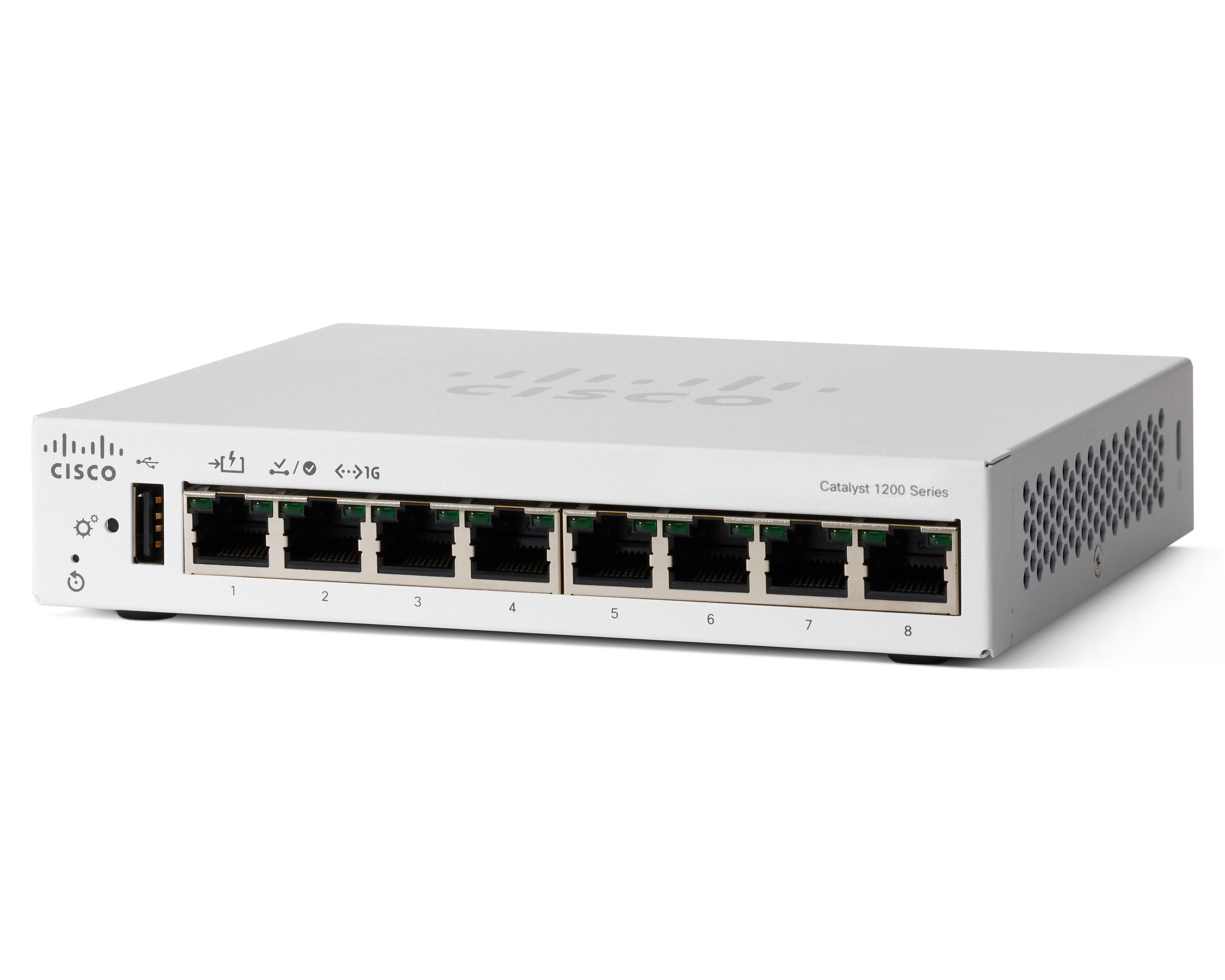 CISCO Catalyst 1200 8-Port Switch / Data-Only / no uplinks / PoE-powered Device