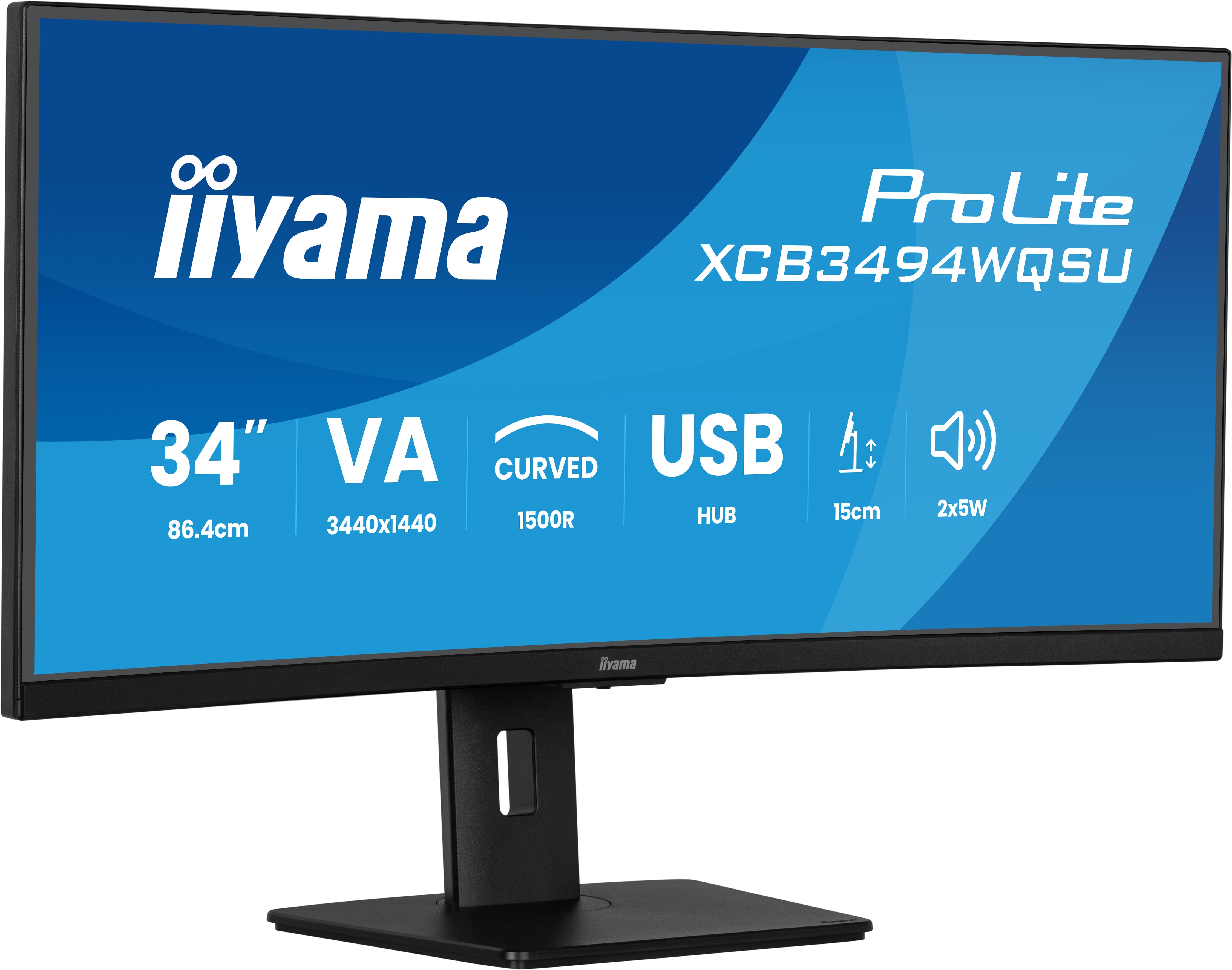 IIYAMA 86,7cm (34) XCB3494WQSU-B1 21:9 2xHDMI+DP+USB Curv