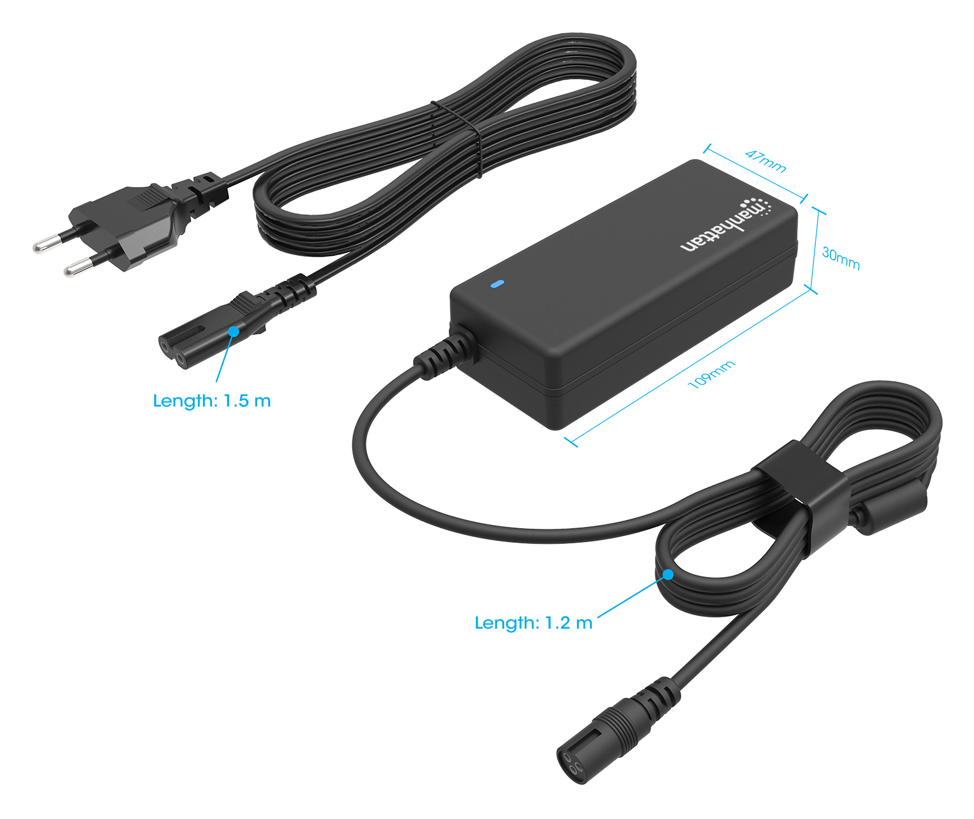 MANHATTAN Laptop-Netzteil 65W AC 9 Stecker