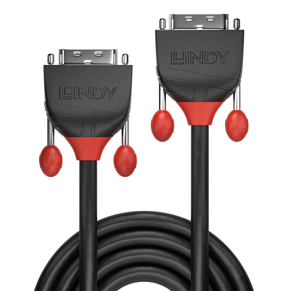 LINDY DVI-D Single Link Kabel Black Line 1m