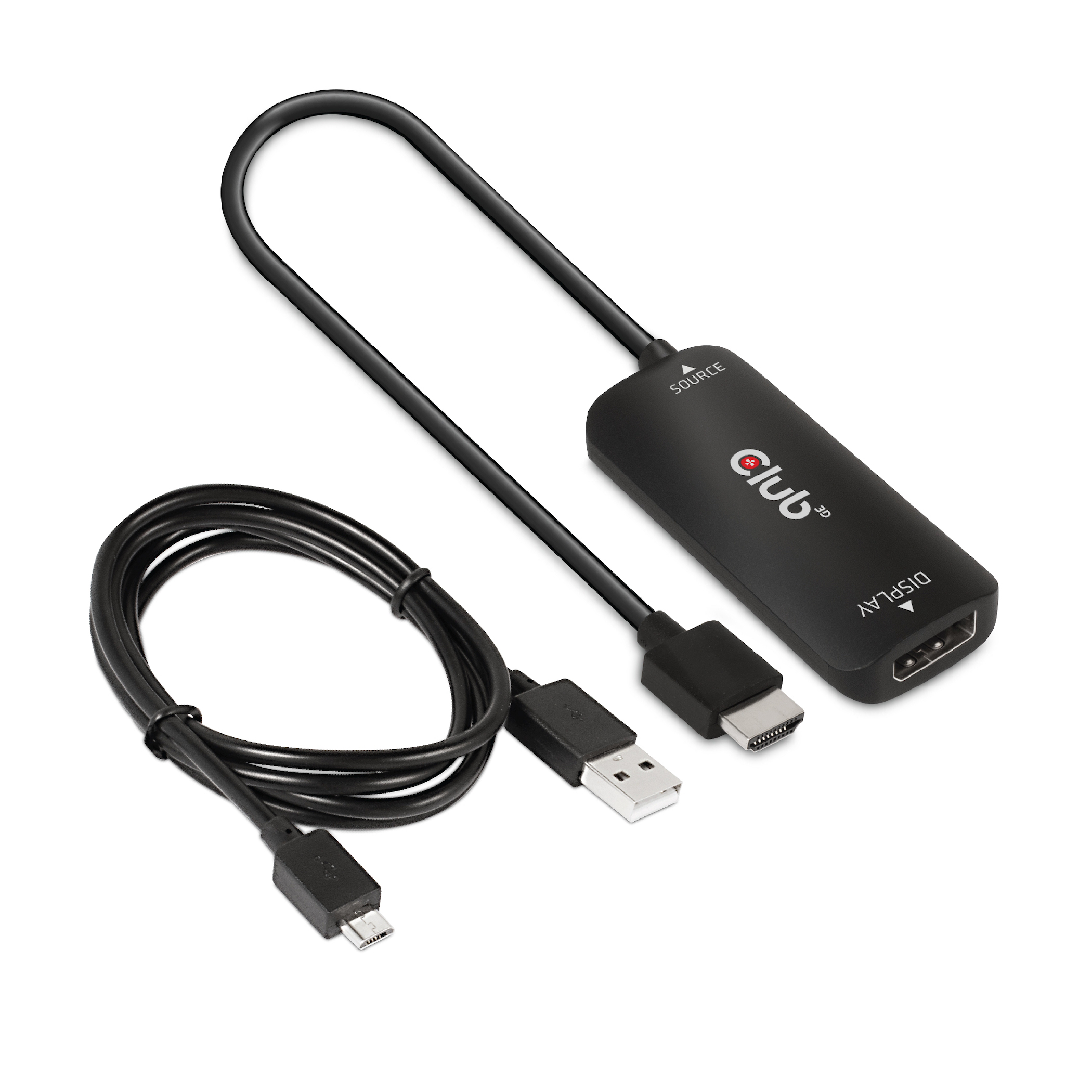 Club3D Adapter HDMI + MicroUSB > DP 4K120Hz aktiv St/Bu retail