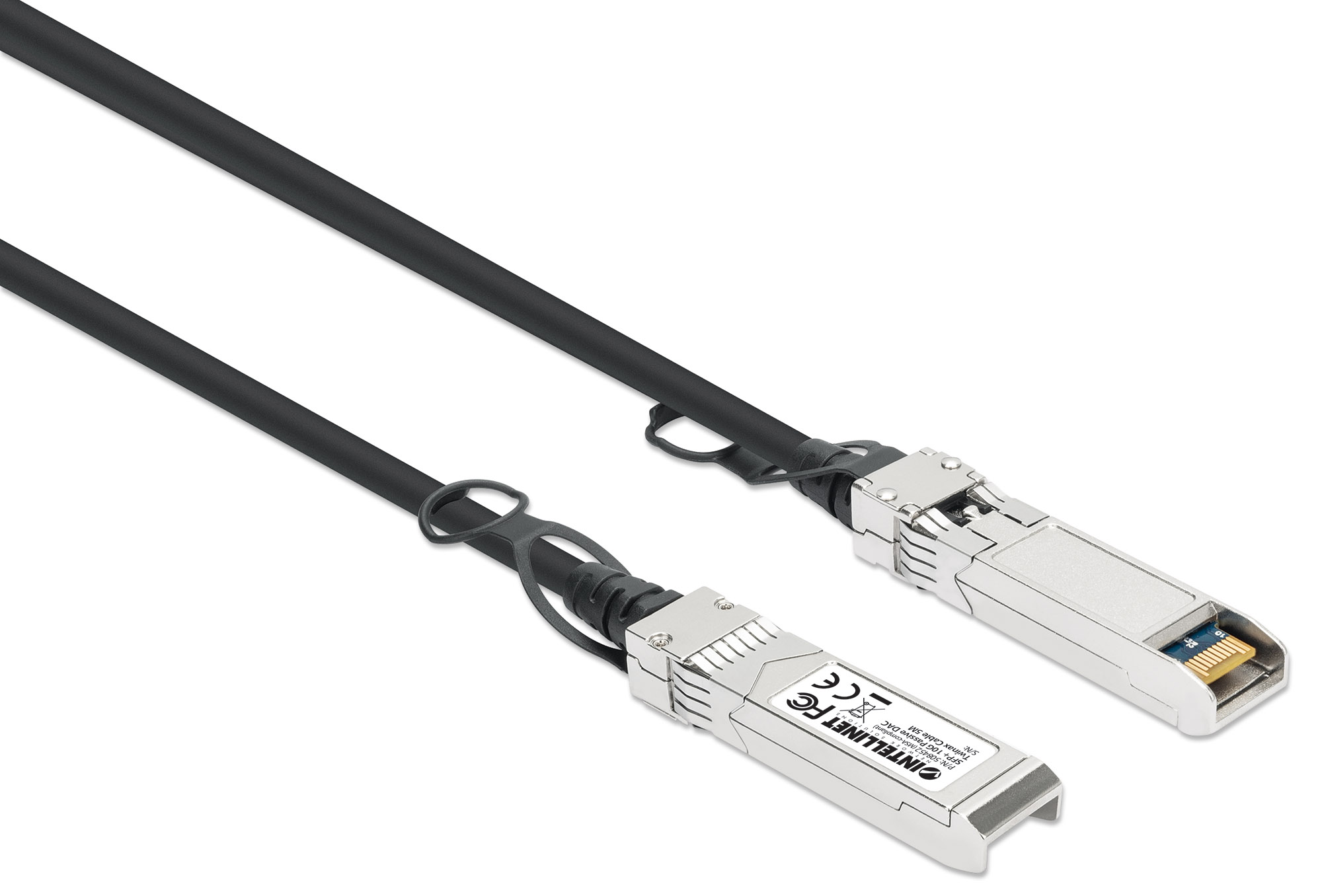 INTELLINET SFP+ 10G Passives DAC Twinax-Kabel SFP+ auf SFP+ 5 m MSA-konform Direct Attach Copper AWG 24 schwarz