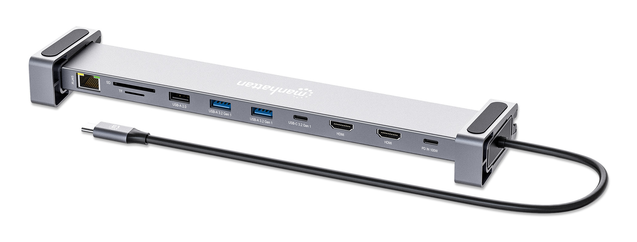 MANHATTAN 10-in-1 4K USB-C PD Dockingstation 2xHDMI