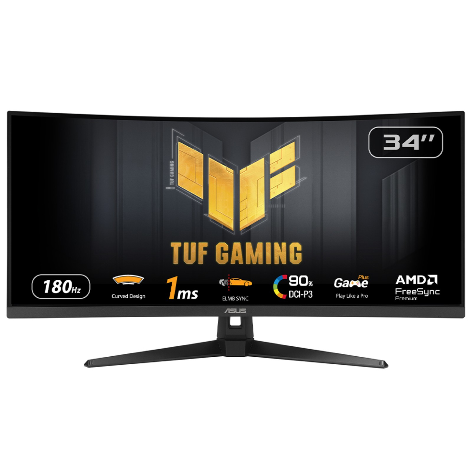 ASUS TUF Gaming VG34VQ3B 86,36cm 34Zoll VA WLED Curved 1500R UWQHD 21:9 180Hz 400cd/m2 1ms 2x2W 2xHDMI 2xDP Black