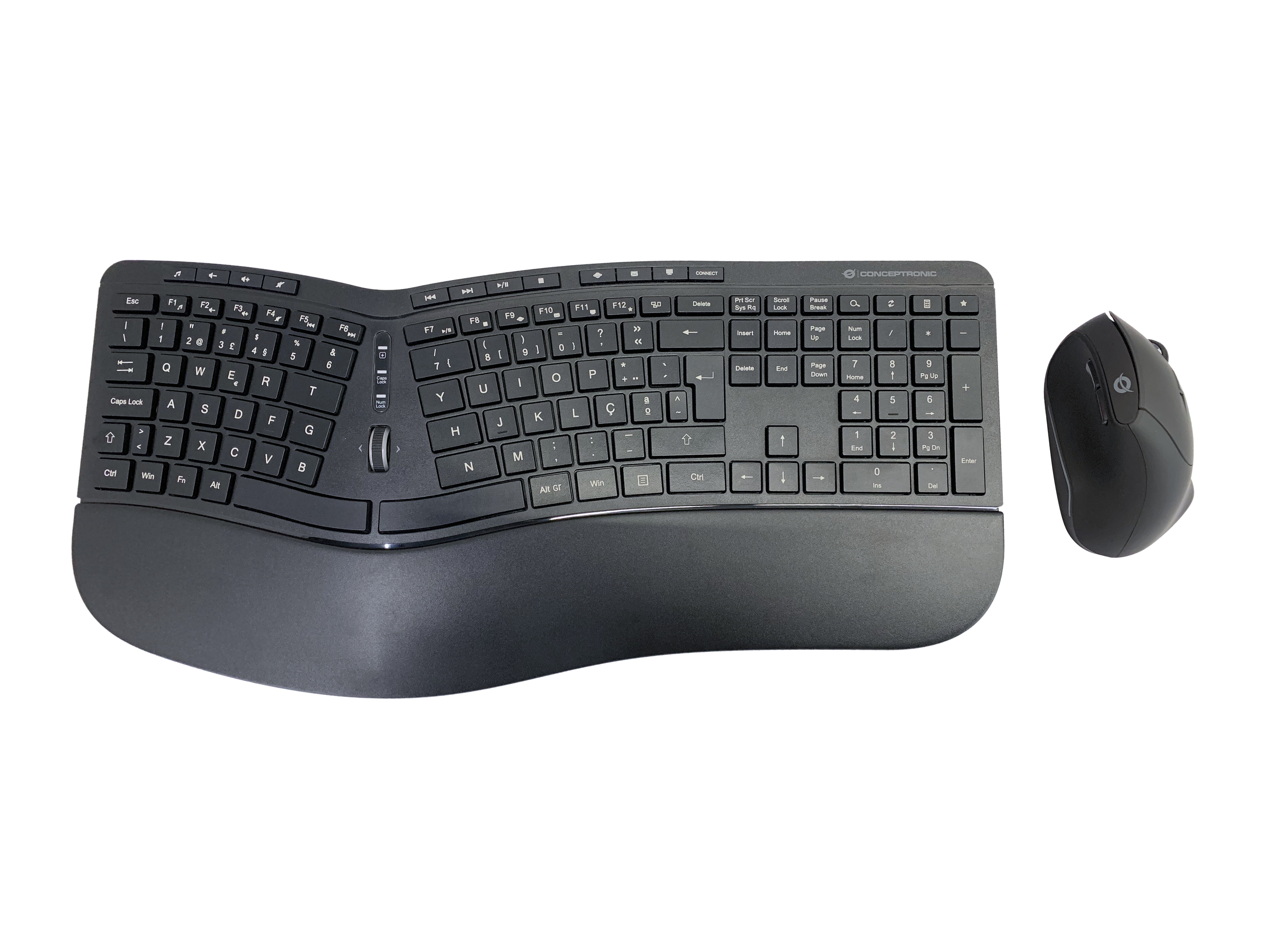 CONCEPTRONIC Tastatur+Maus Wireless ERGO Layout PT schwarz