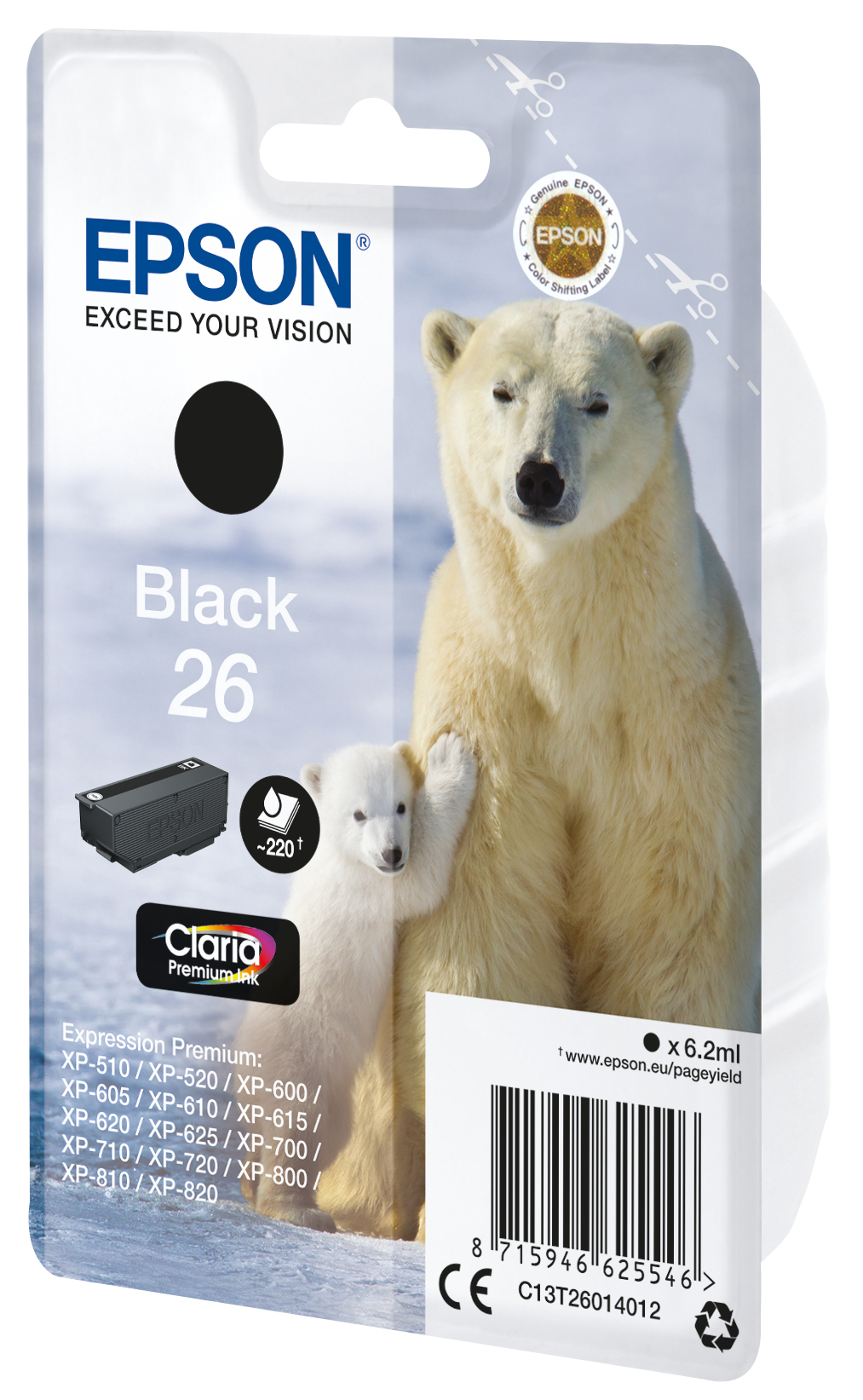 EPSON 26 / T2601 (Eisbär) schwarz Druckerpatrone
