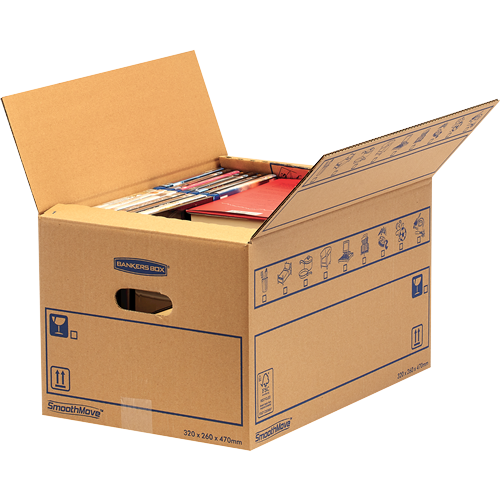 Bankers Box Umzugskartons SmoothMove Standard 47,5 x 32,5 x 27,0 cm, 10 St.