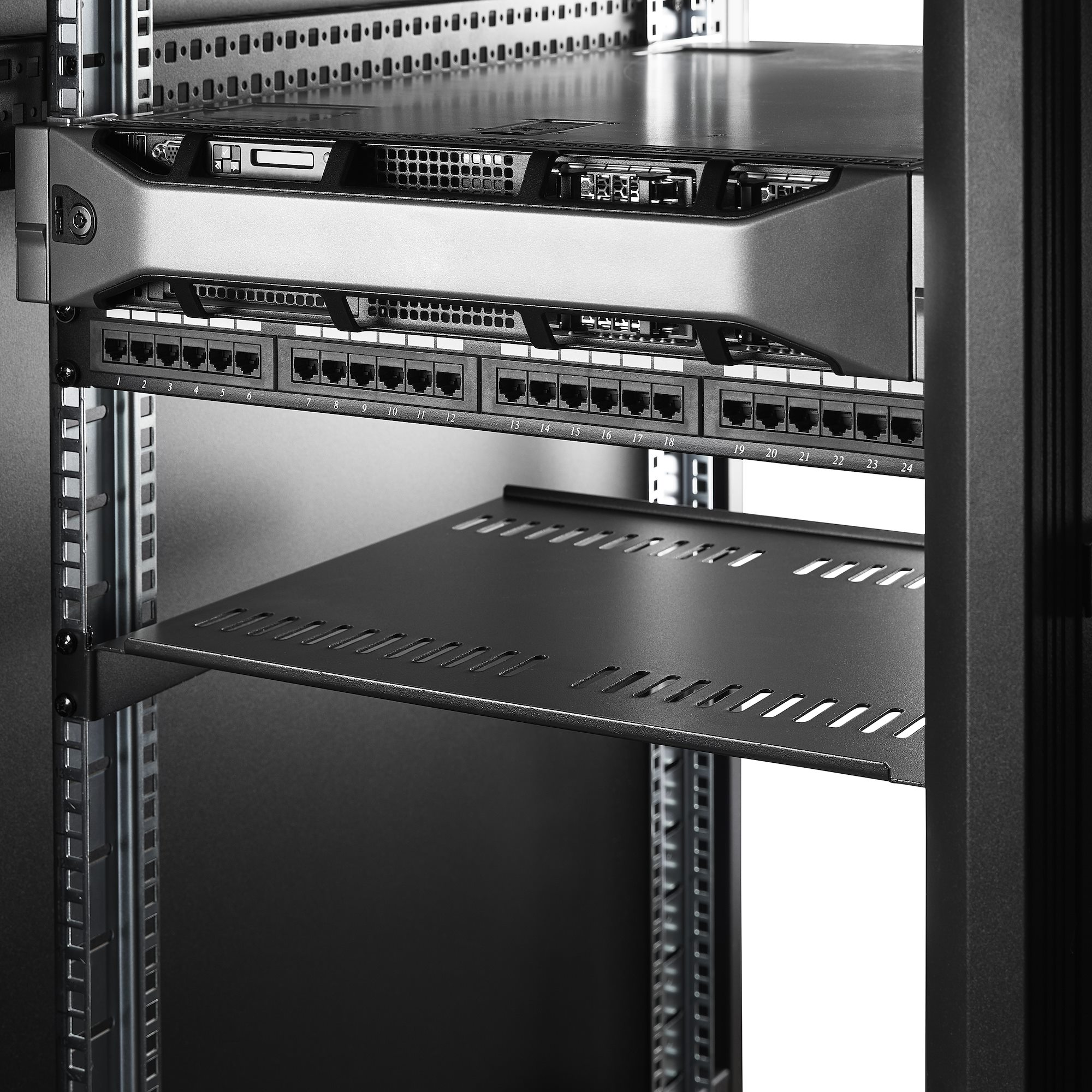 2-PACK 1U RACK SHELF VENTED .