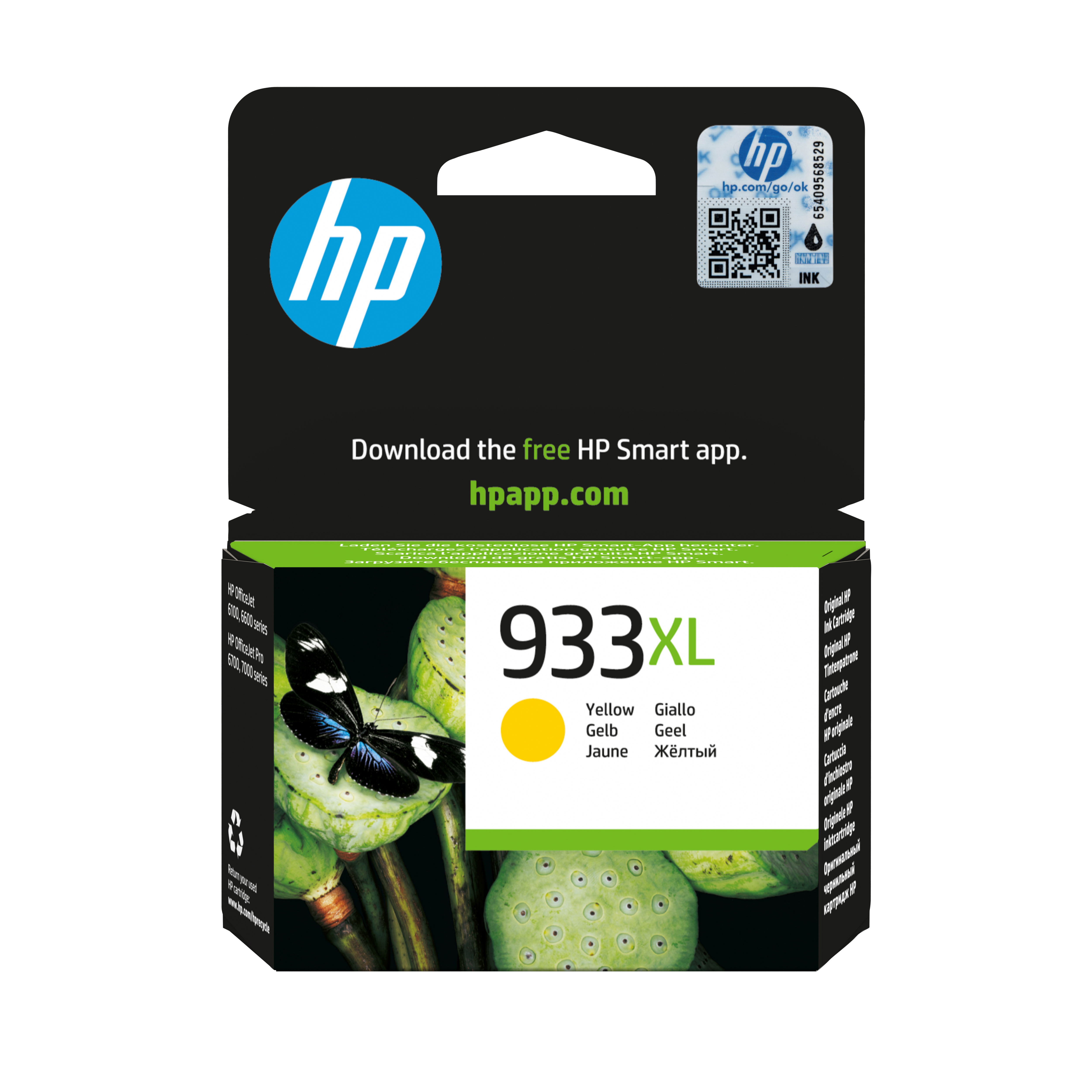 HP 933XL original Ink cartridge CN056AE BGX yellow high capacity 825 pages 1-pack Officejet