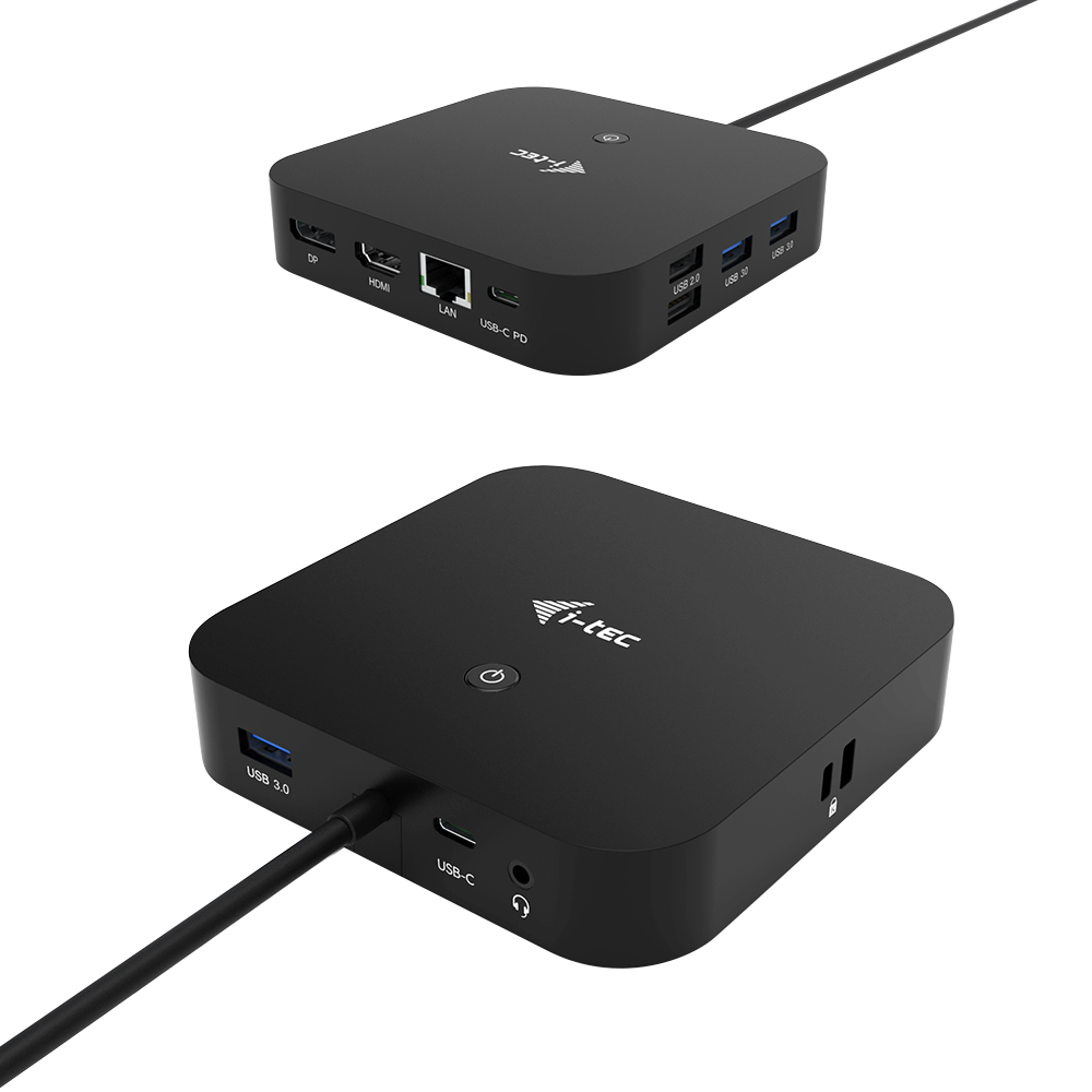 I-TEC USB-C Dual Display MST DS 1x DP 1x HDMI 1x GLAN 3x USB 3.0 2x USB 2.0 1x USB-C-Datei 1xAudio/Mic Jack 1xUSB-C PD ohne Netzteil